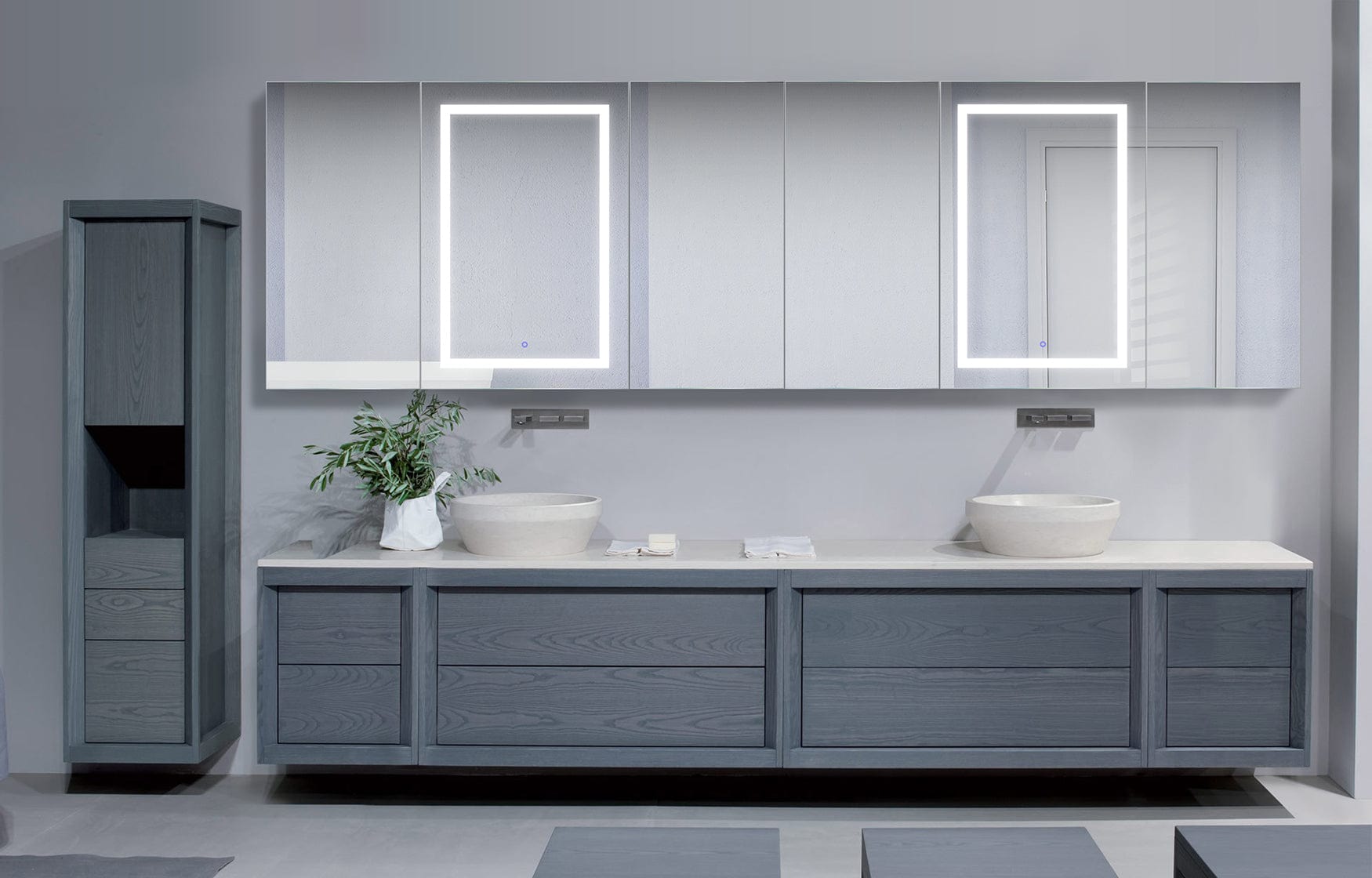 Svange 12036DLLLRRR "120 X 36" LED Medicine Cabinet w/Dimmer & Defogger - Molaix - Molaix850003475356Lighted Medicine Cabinet,RectangleSVANGE12036DLLLRRR