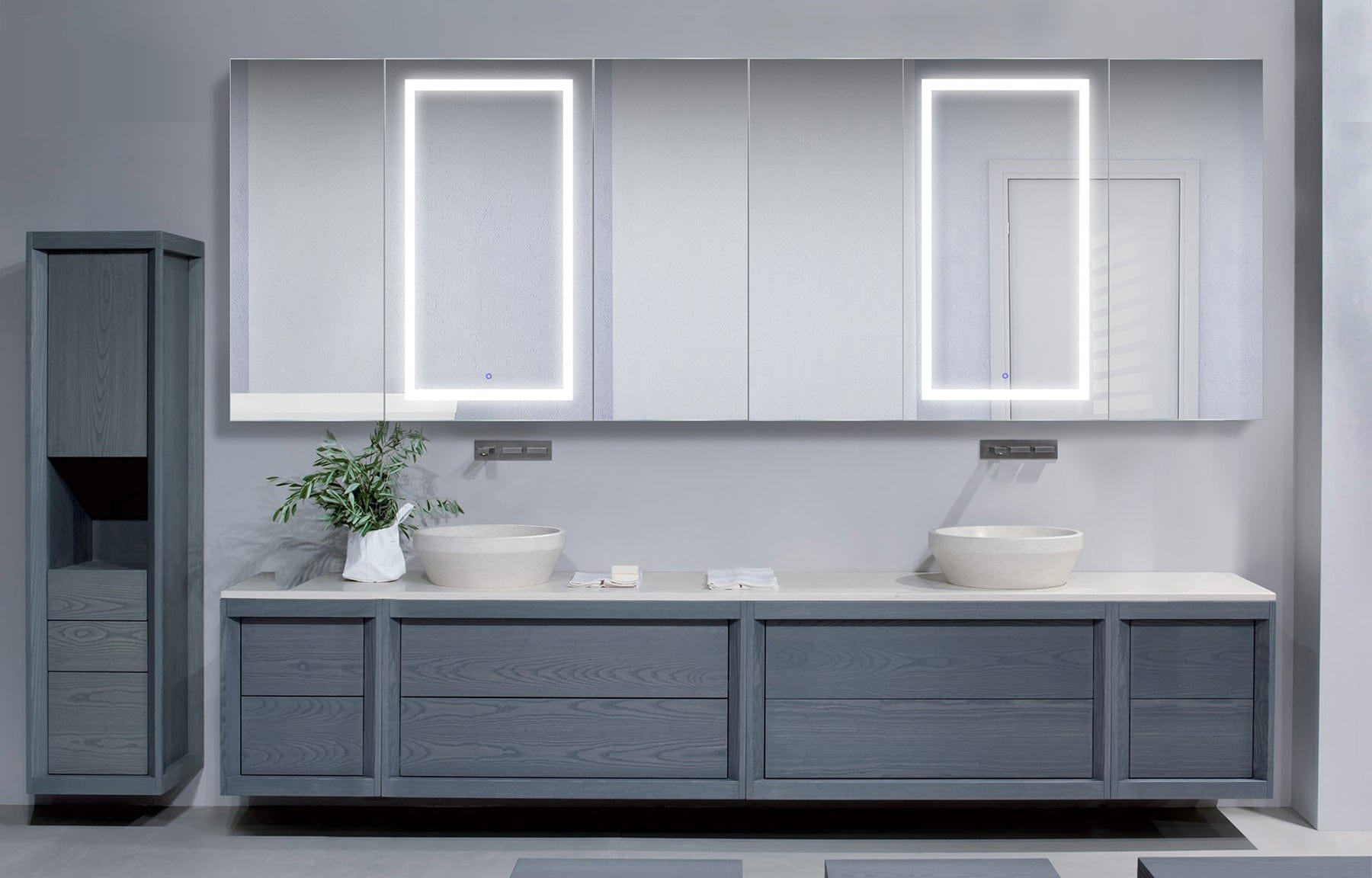 Svange 12042DLLLRRR 120" X 42" LED Medicine Cabinet w/Dimmer & Defogger - Molaix - Molaix850003475646Lighted Medicine Cabinet,RectangleSVANGE12042DLLLRRR