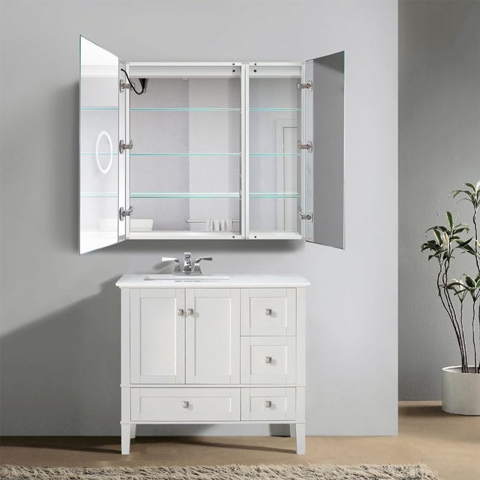 Svange 3636L 36" X 36" LED Bi-View Medicine Cabinet w/Dimmer & Defogger - Molaix - Molaix853962007866Lighted Medicine Cabinet,RectangleSVANGE3636L