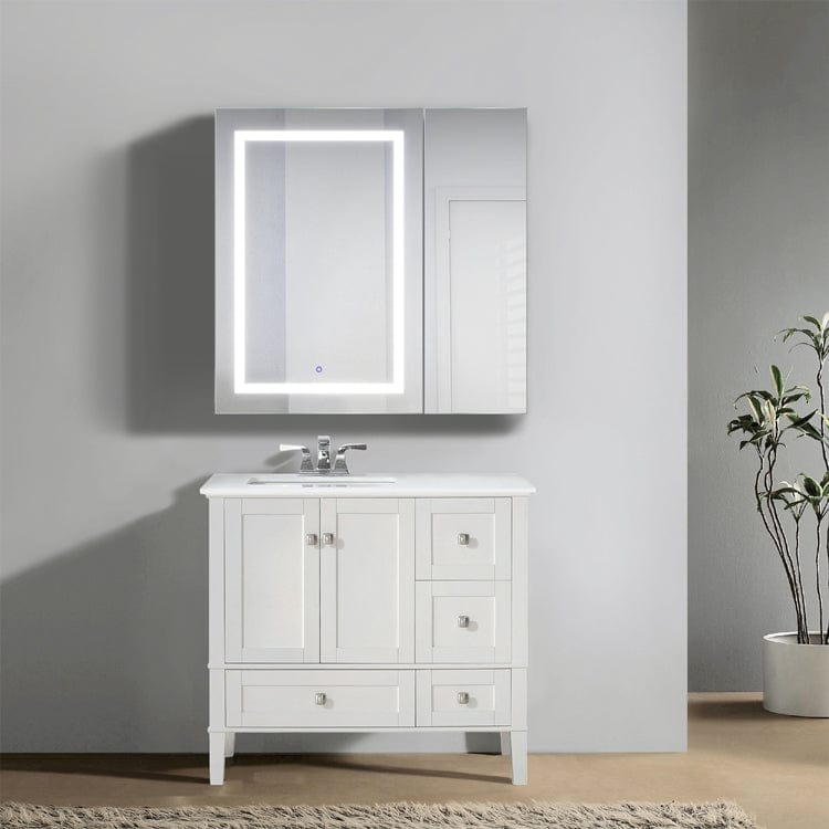 Svange 3636L 36" X 36" LED Bi-View Medicine Cabinet w/Dimmer & Defogger - Molaix - Molaix853962007866Lighted Medicine Cabinet,RectangleSVANGE3636L