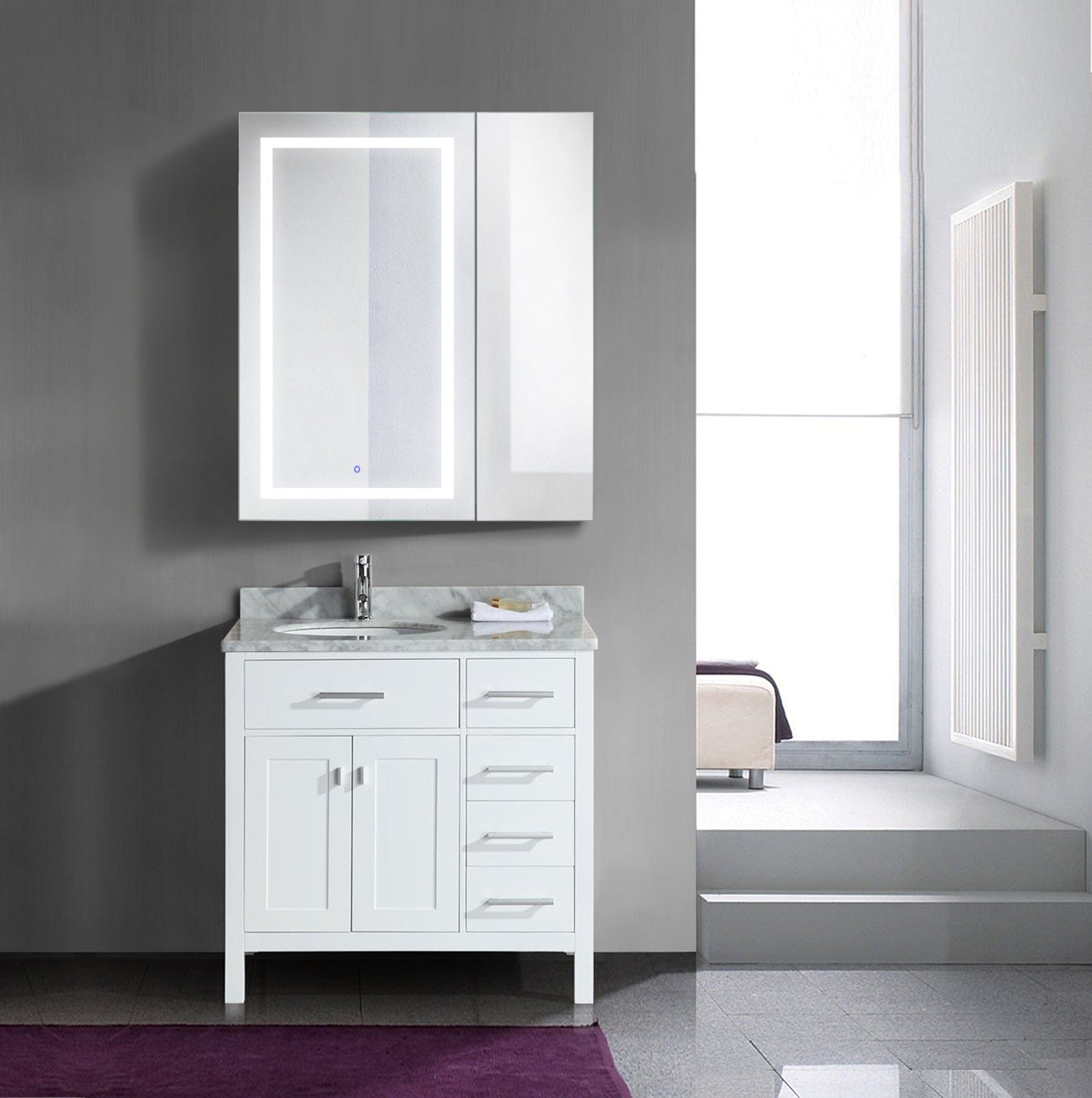 Svange 3642L 36" X 42" LED Medicine Cabinet w/Dimmer & Defogger - Molaix - Molaix850003475493Lighted Medicine Cabinet,RectangleSVANGE3642L