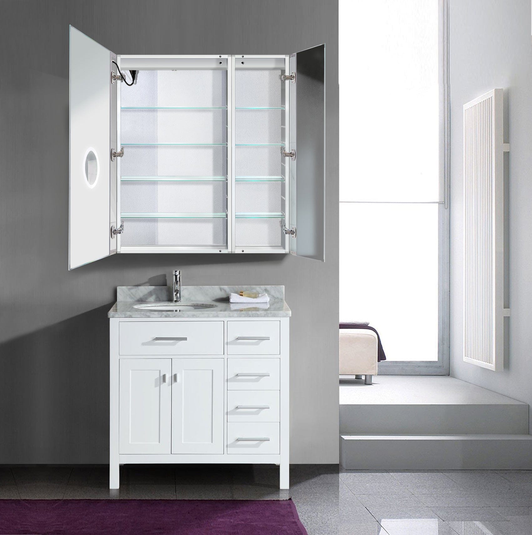 Svange 3642L 36" X 42" LED Medicine Cabinet w/Dimmer & Defogger - Molaix - Molaix850003475493Lighted Medicine Cabinet,RectangleSVANGE3642L