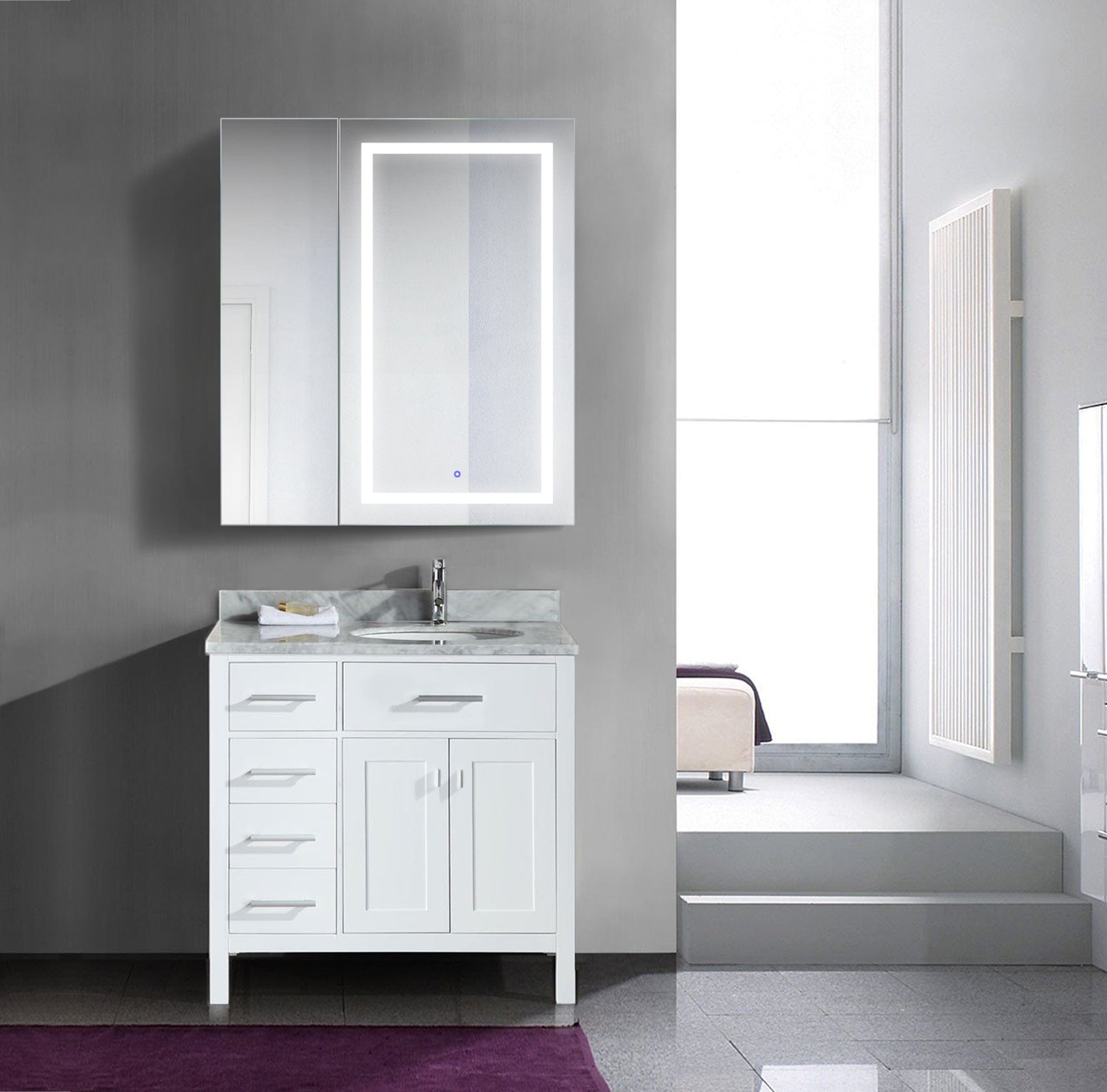 Svange 3642R 36" X 42" LED Medicine Cabinet w/Dimmer & Defogger - Molaix - Molaix850003475509Lighted Medicine Cabinet,RectangleSVANGE3642R