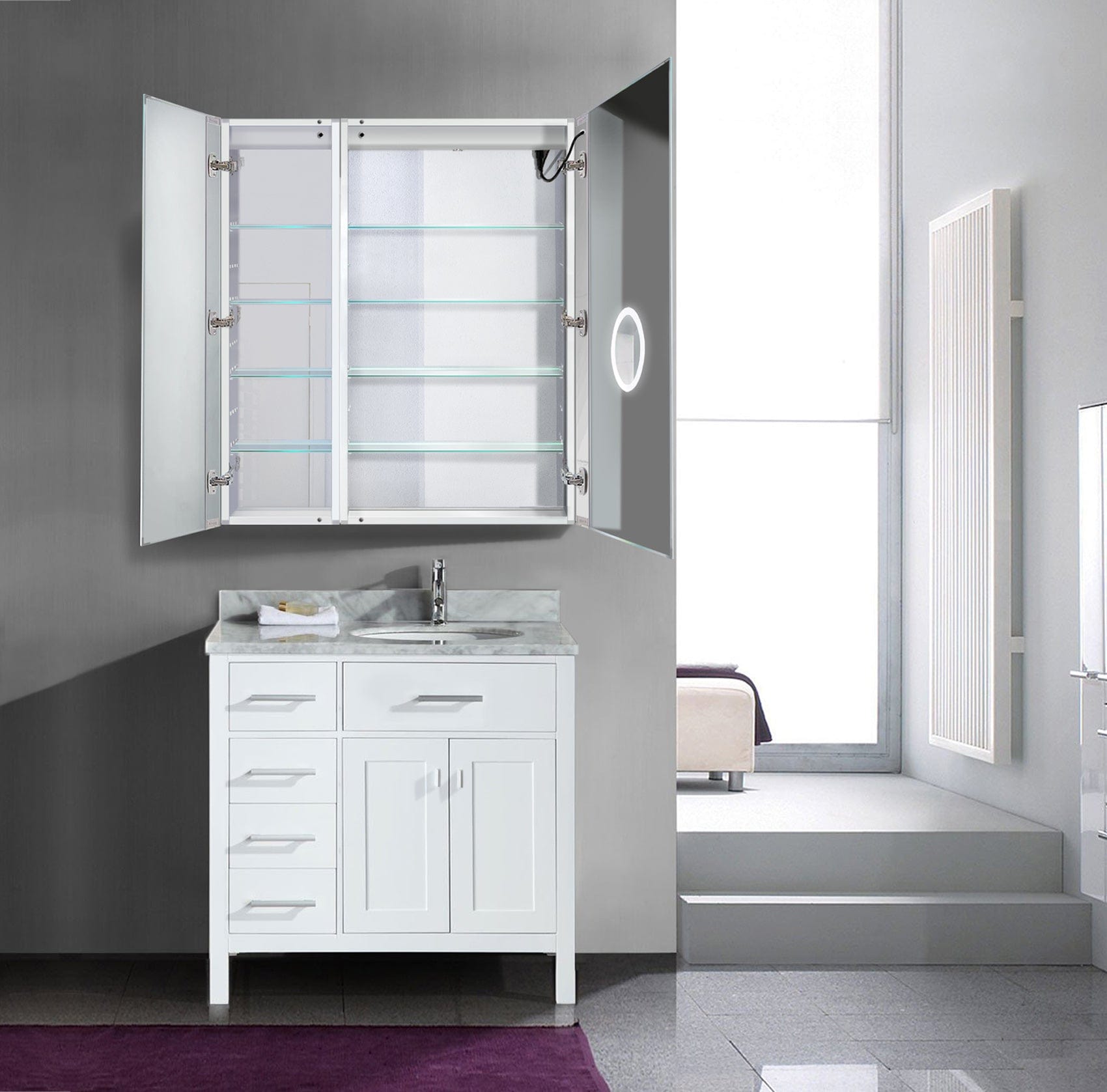 Svange 3642R 36" X 42" LED Medicine Cabinet w/Dimmer & Defogger - Molaix - Molaix850003475509Lighted Medicine Cabinet,RectangleSVANGE3642R