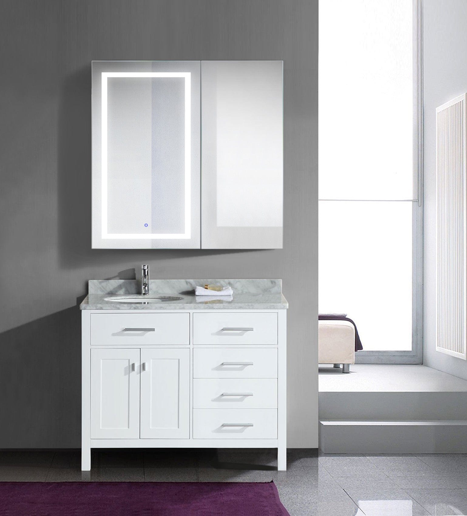 Svange 4242L 42" X 42" LED Medicine Cabinet w/Dimmer & Defogger - Molaix - Molaix850003475516Lighted Medicine Cabinet,RectangleSVANGE4242L