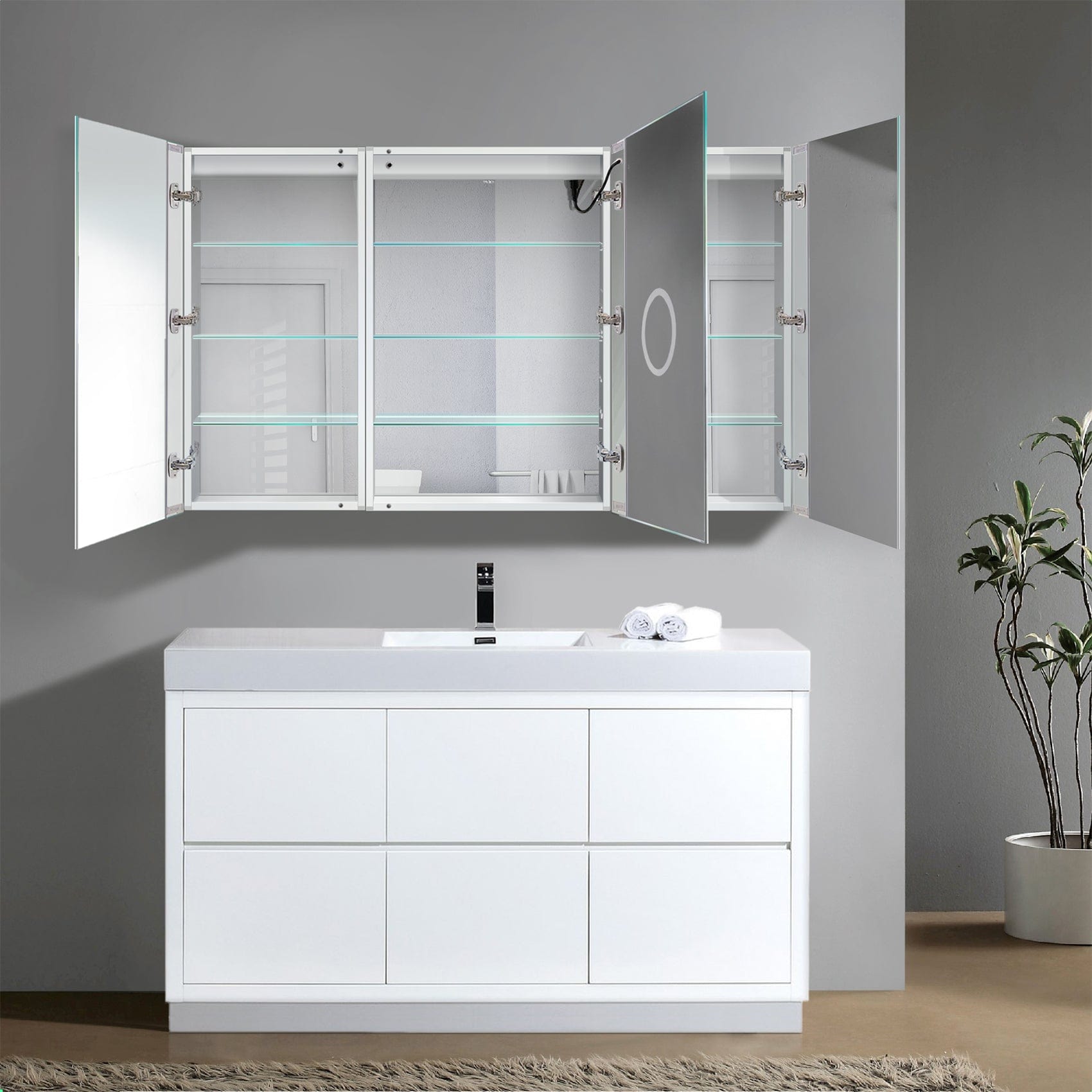 Svange 6036LRR 60" X 36" LED Medicine Cabinet w/Dimmer & Defogger - Molaix - Molaix853962007910Lighted Medicine Cabinet,RectangleSVANGE6036LRR