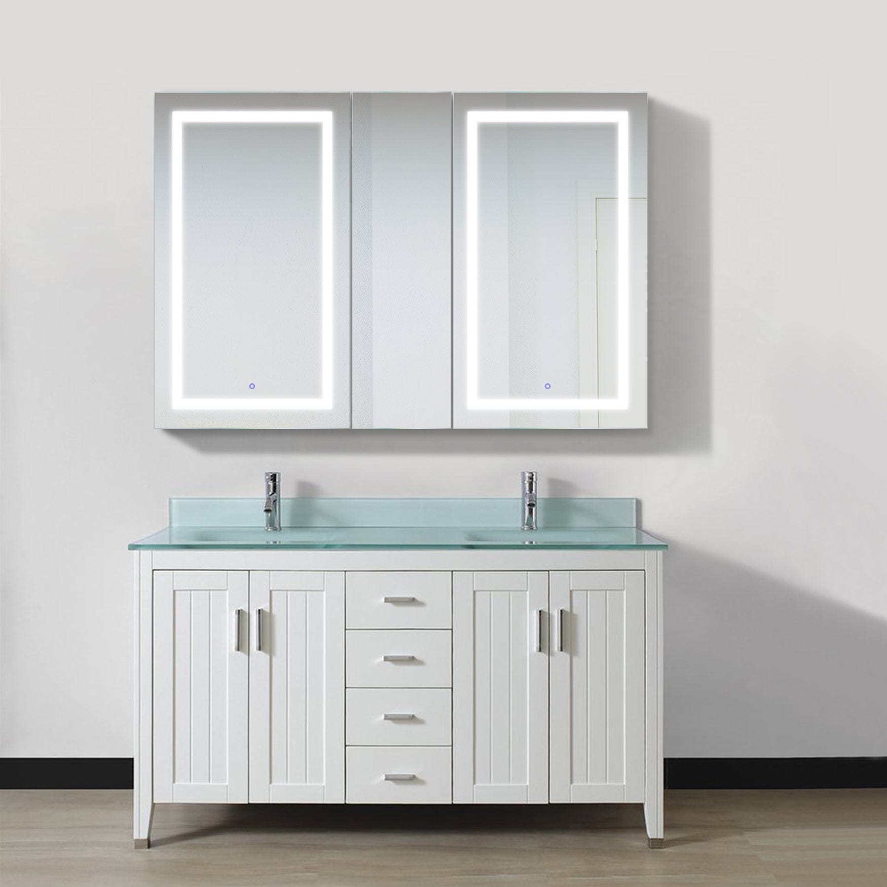 Svange 6042DLLR 60" X 42" Double LED Medicine Cabinet w/Dimmer & Defogger - Molaix - Molaix850003475561Lighted Medicine Cabinet,RectangleSVANGE6042DLLR