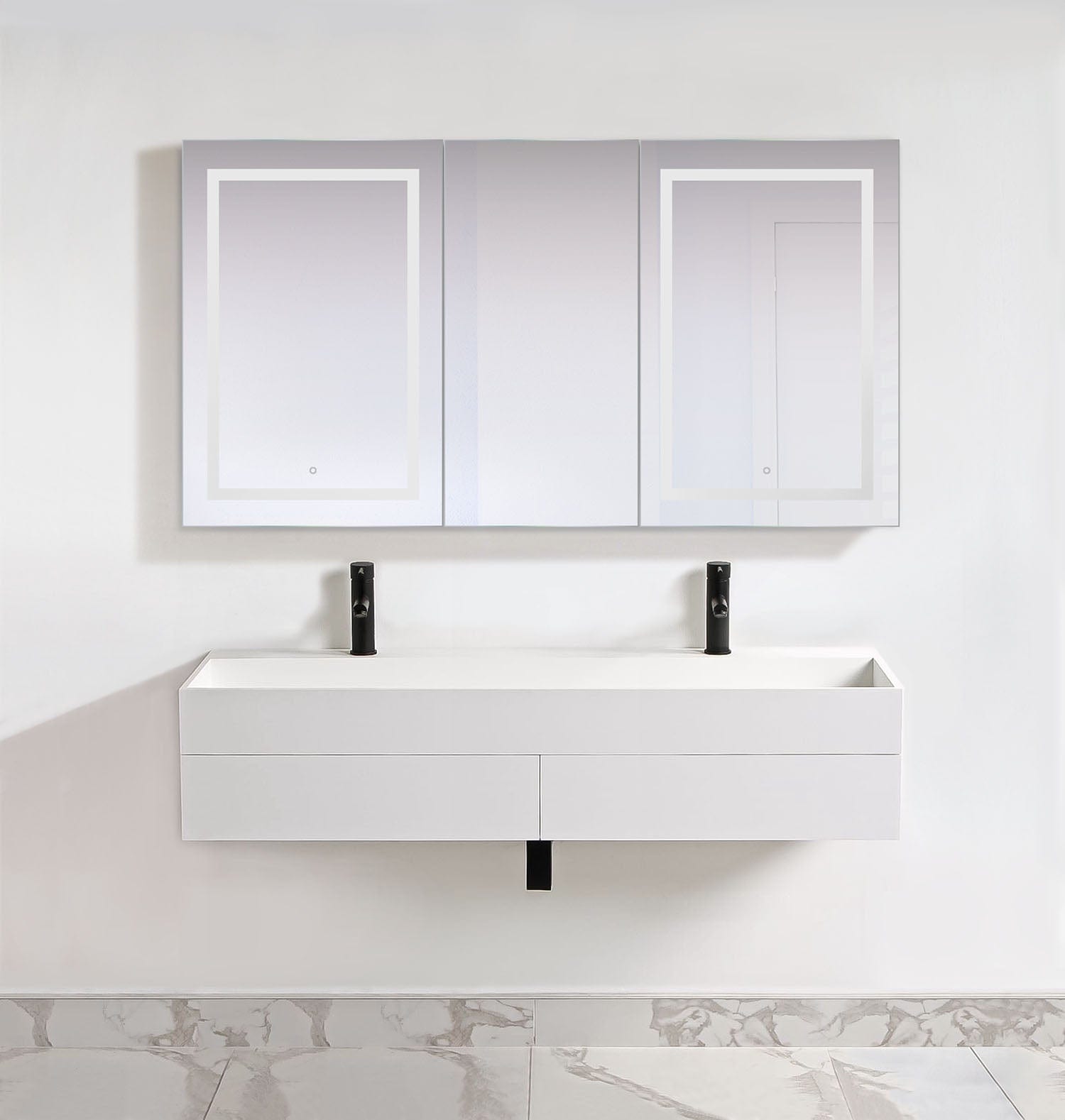 Svange 6636DLLR 66" X 36" Double LED Medicine Cabinet w/Dimmer & Defogger - Molaix - Molaix853962007965Lighted Medicine Cabinet,RectangleSVANGE6636DLLR