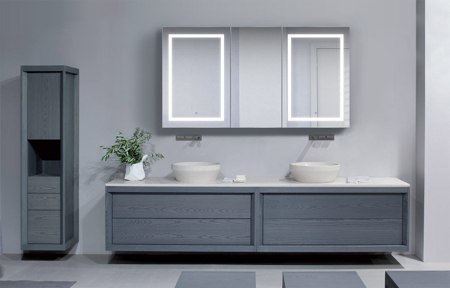Svange 6636DLLR 66" X 36" Double LED Medicine Cabinet w/Dimmer & Defogger - Molaix - Molaix853962007965Lighted Medicine Cabinet,RectangleSVANGE6636DLLR
