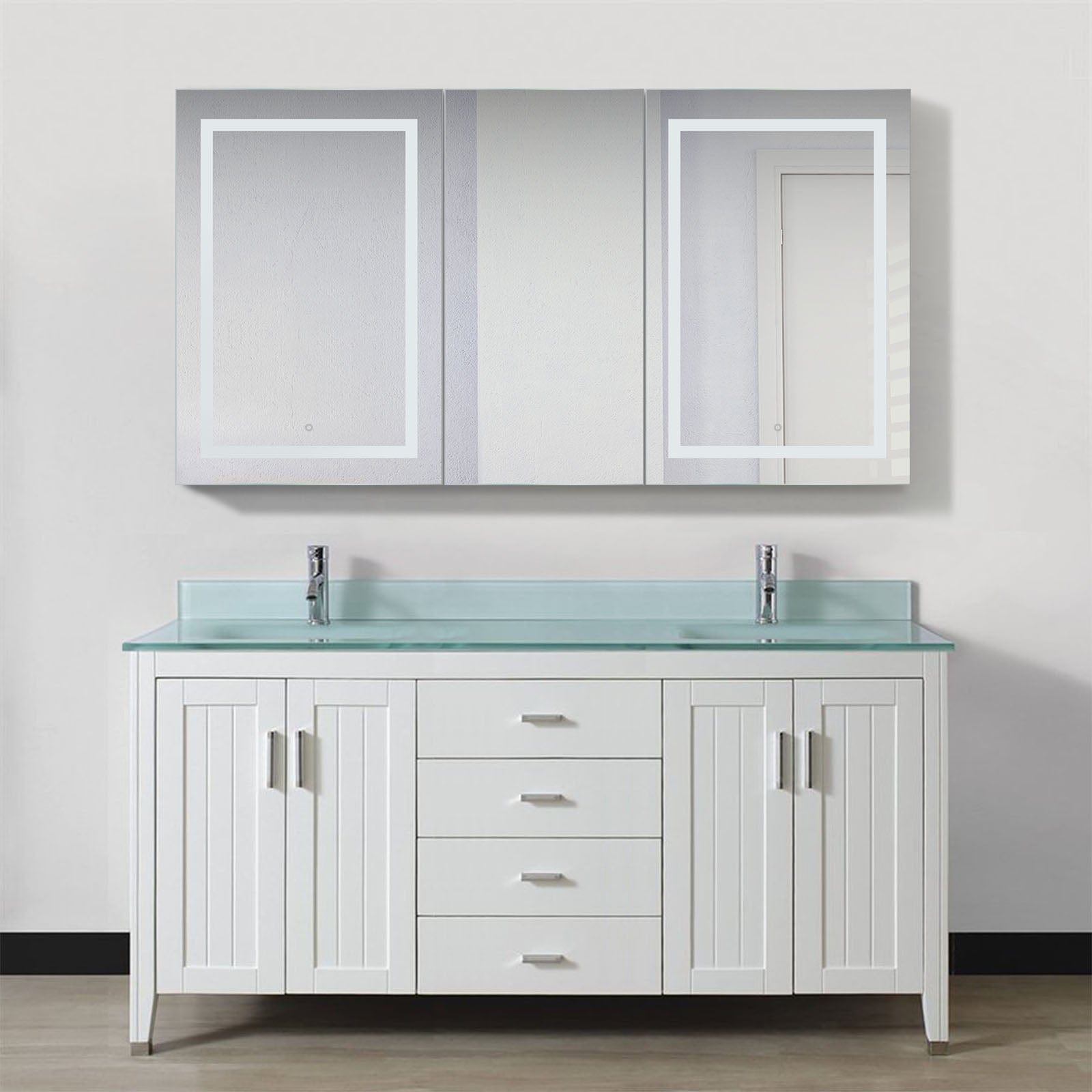Svange 6636DLLR 66" X 36" Double LED Medicine Cabinet w/Dimmer & Defogger - Molaix - Molaix853962007965Lighted Medicine Cabinet,RectangleSVANGE6636DLLR