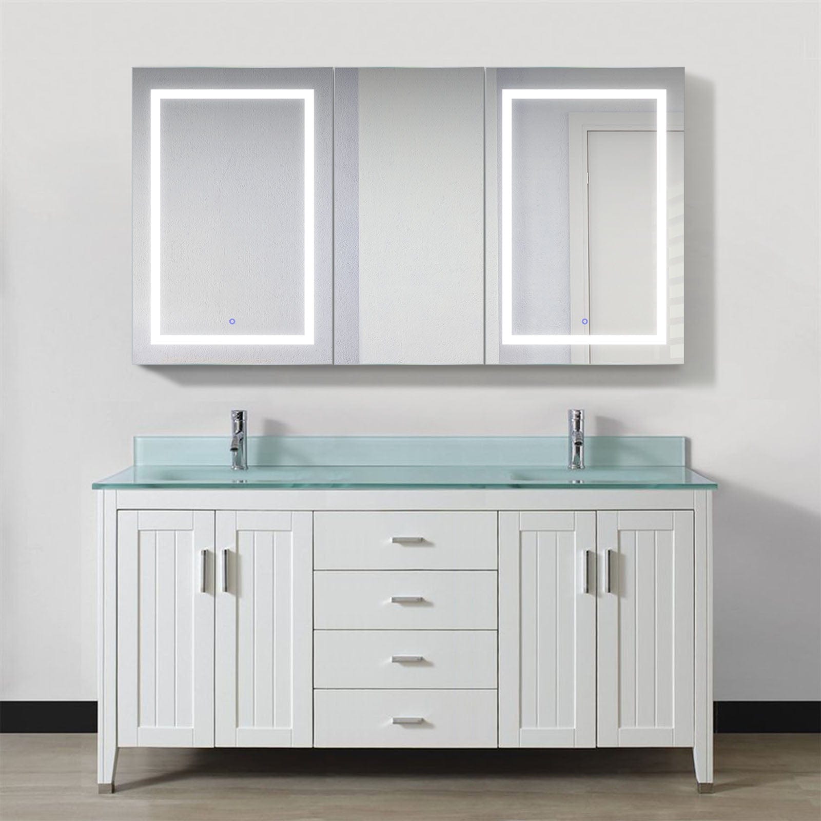 Svange 6636DLLR 66" X 36" Double LED Medicine Cabinet w/Dimmer & Defogger - Molaix - Molaix853962007965Lighted Medicine Cabinet,RectangleSVANGE6636DLLR