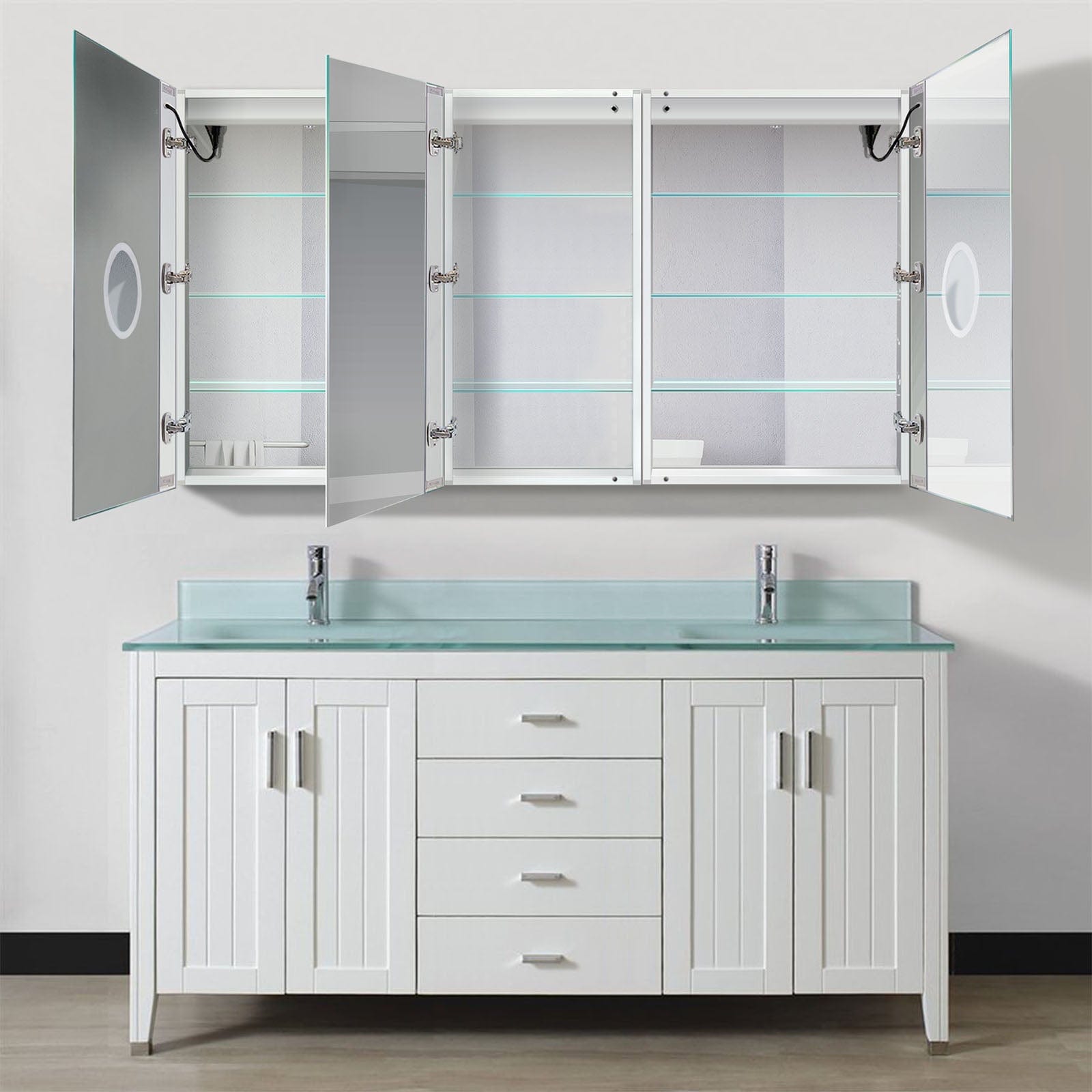 Svange 6636DLLR 66" X 36" Double LED Medicine Cabinet w/Dimmer & Defogger - Molaix - Molaix853962007965Lighted Medicine Cabinet,RectangleSVANGE6636DLLR