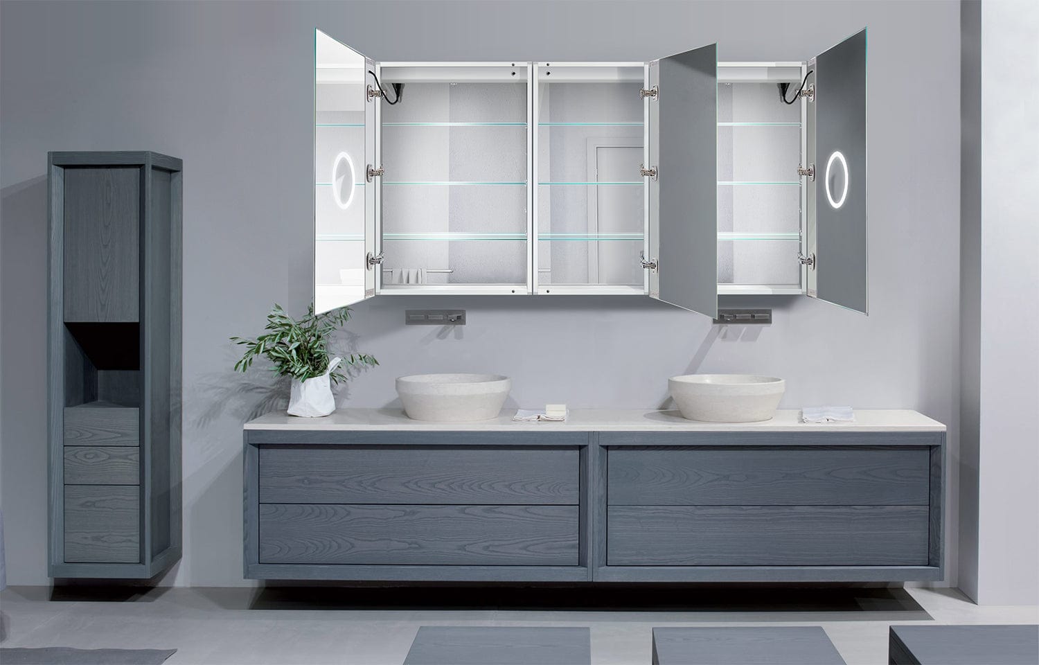 Svange 6636LRR 66" X 36" LED Medicine Cabinet w/Dimmer & Defogger - Molaix - Molaix853962007958Lighted Medicine Cabinet,RectangleSVANGE6636DLRR