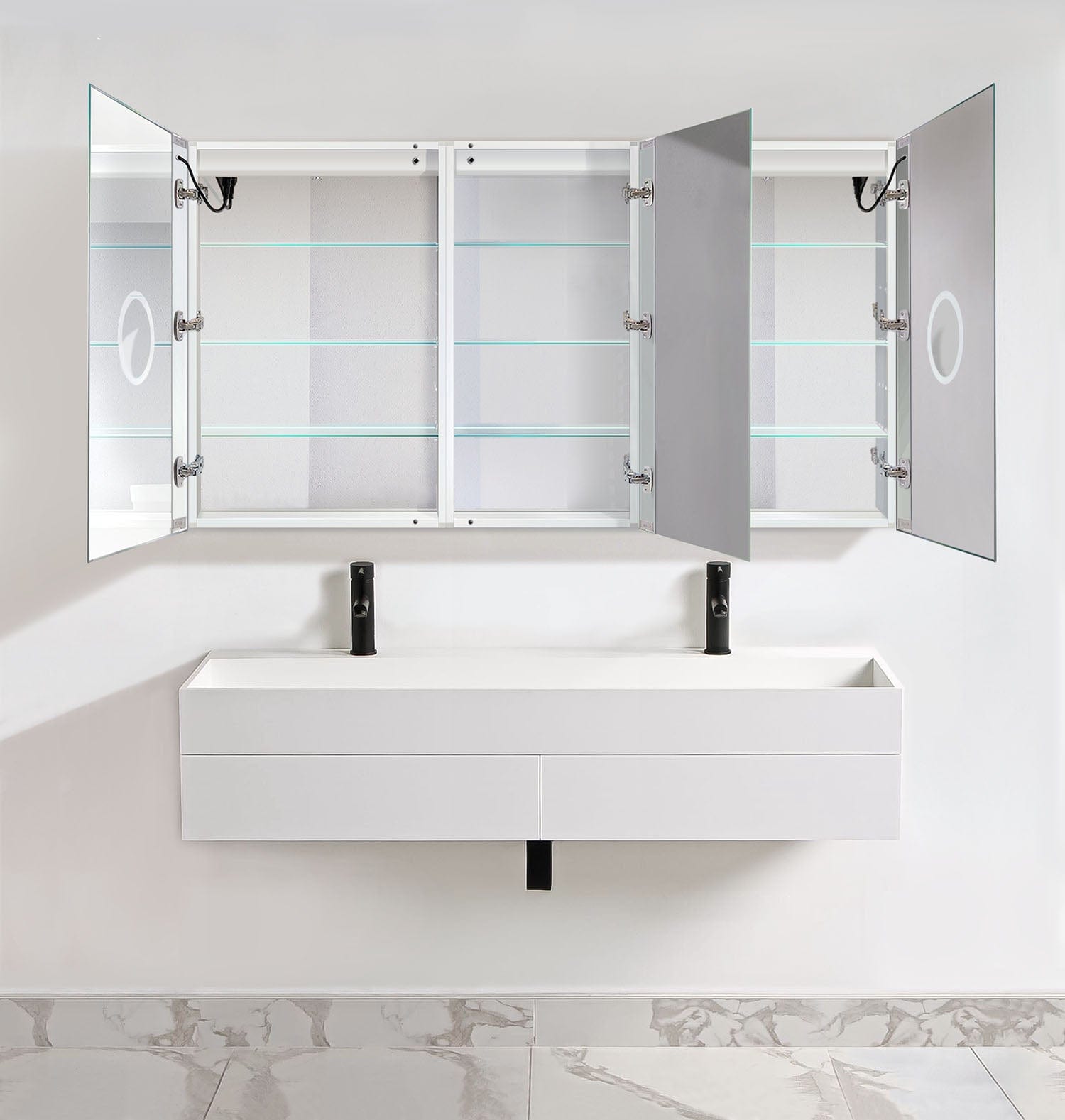Svange 6636LRR 66" X 36" LED Medicine Cabinet w/Dimmer & Defogger - Molaix - Molaix853962007958Lighted Medicine Cabinet,RectangleSVANGE6636DLRR