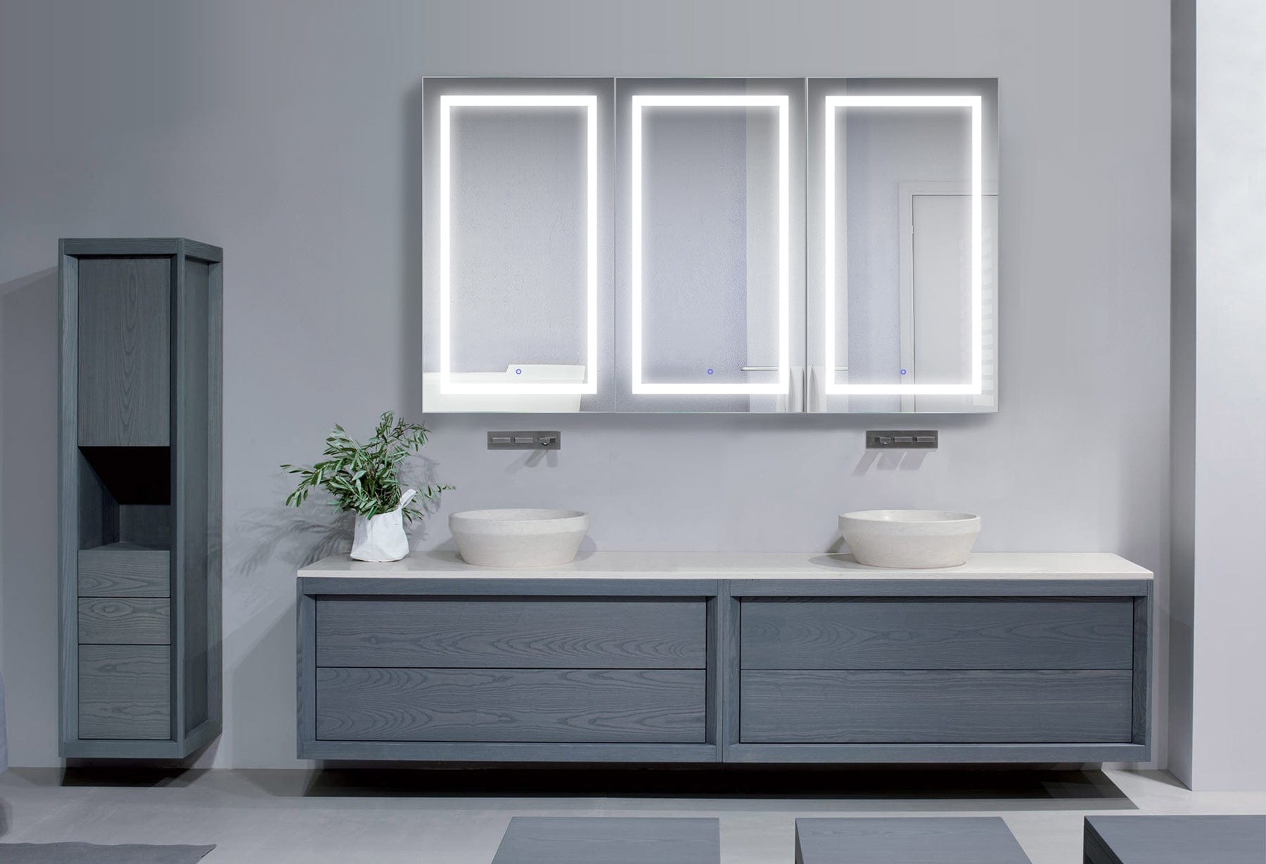Svange 7242TLRR 72" X 42" LED Medicine Cabinet w/Dimmer & Defogger - Molaix - Molaix850003475608Lighted Medicine Cabinet,RectangleSVANGE7242TLRR