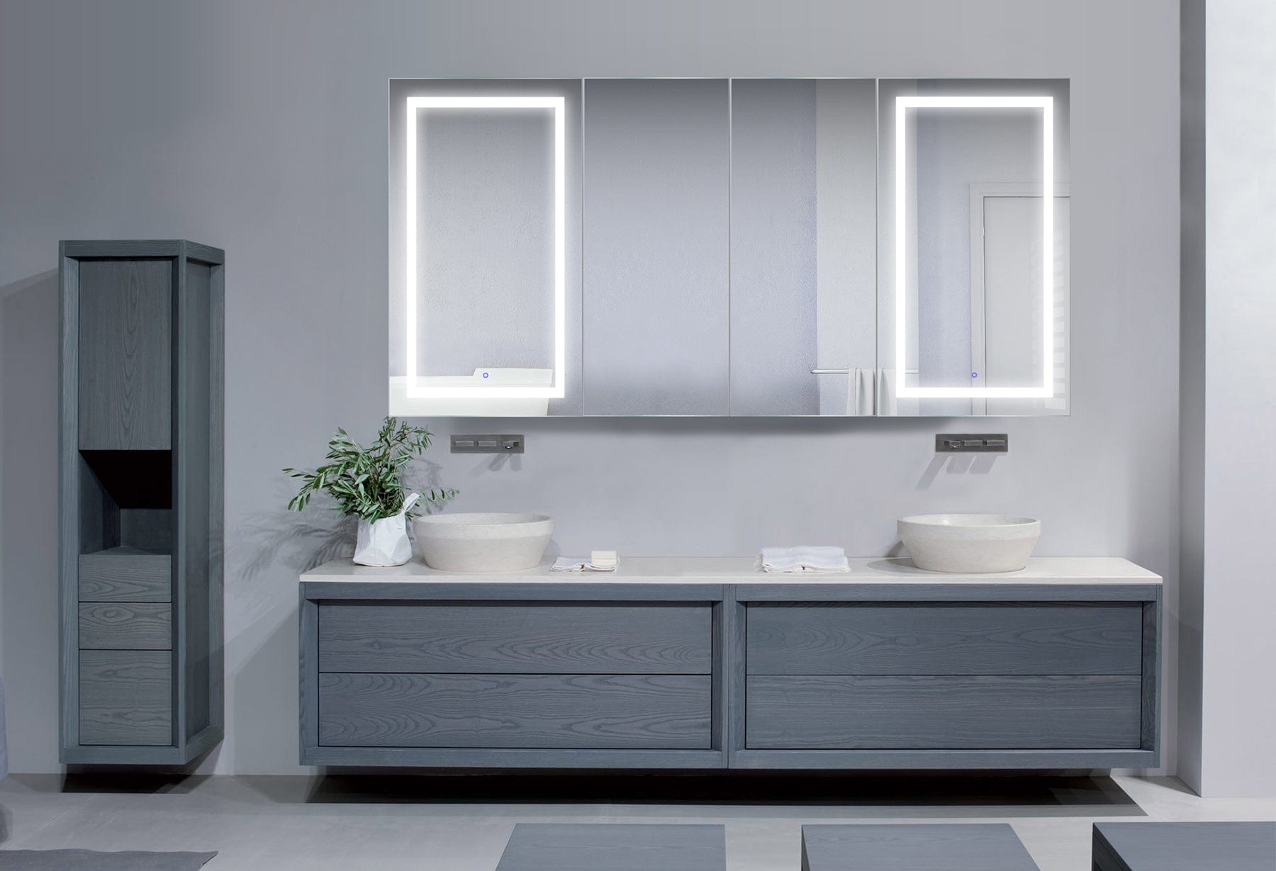 Svange 8442DLLRR 84" X 42" LED Medicine Cabinet w/Dimmer & Defogger - Molaix - Molaix850003475615Lighted Medicine Cabinet,RectangleSVANGE8442DLLRR