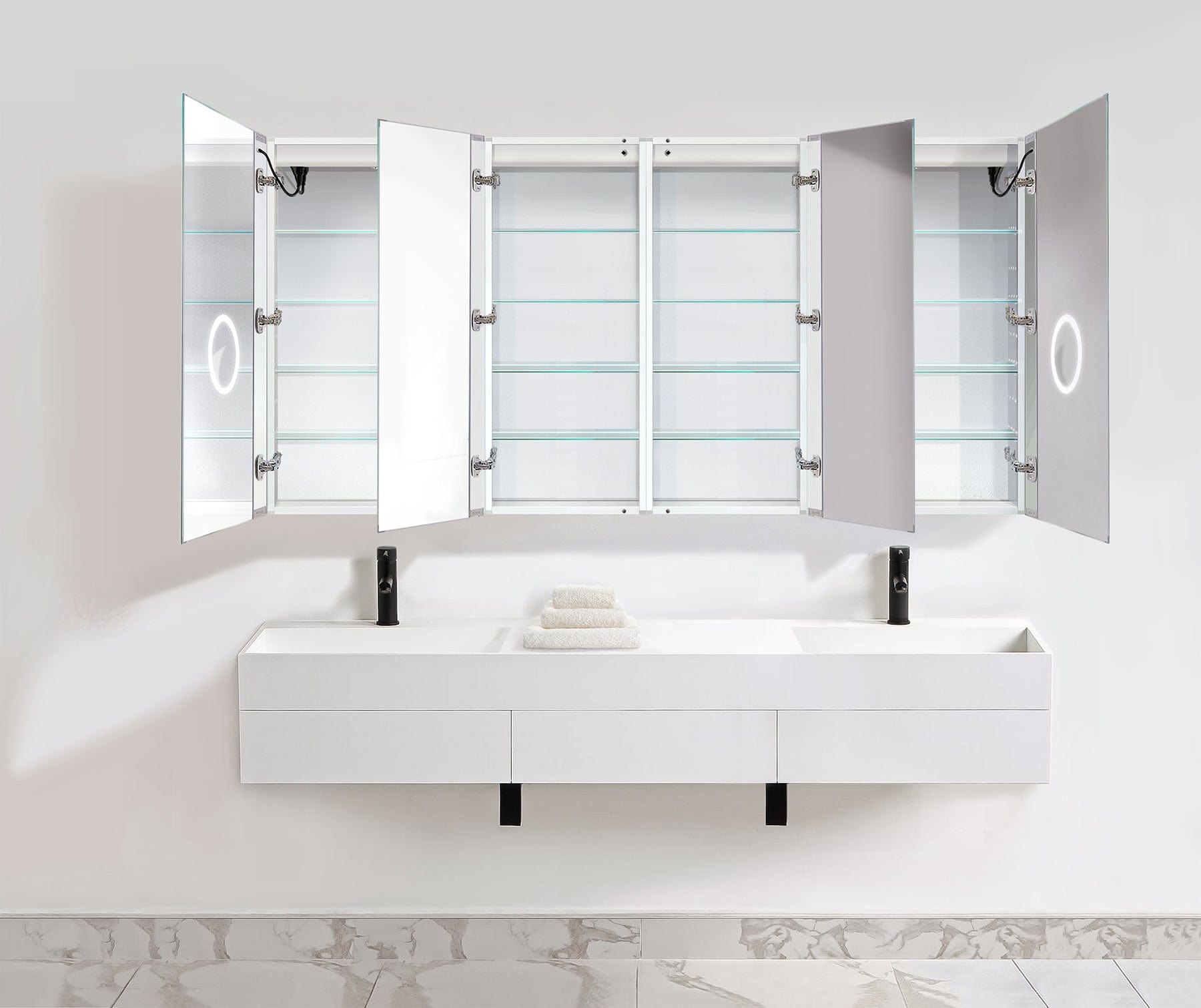 Svange 8442DLLRR 84" X 42" LED Medicine Cabinet w/Dimmer & Defogger - Molaix - Molaix850003475615Lighted Medicine Cabinet,RectangleSVANGE8442DLLRR