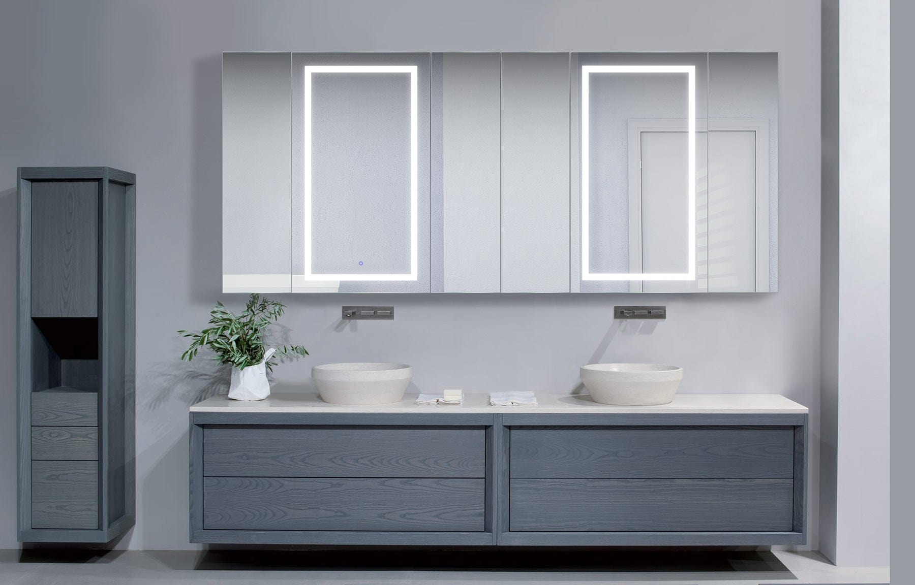 Svange 9642DLLLRRR 96" X 42" LED Medicine Cabinet w/Dimmer & Defogger - Molaix - Molaix850003475622Lighted Medicine Cabinet,RectangleSVANGE9642DLLLRRR