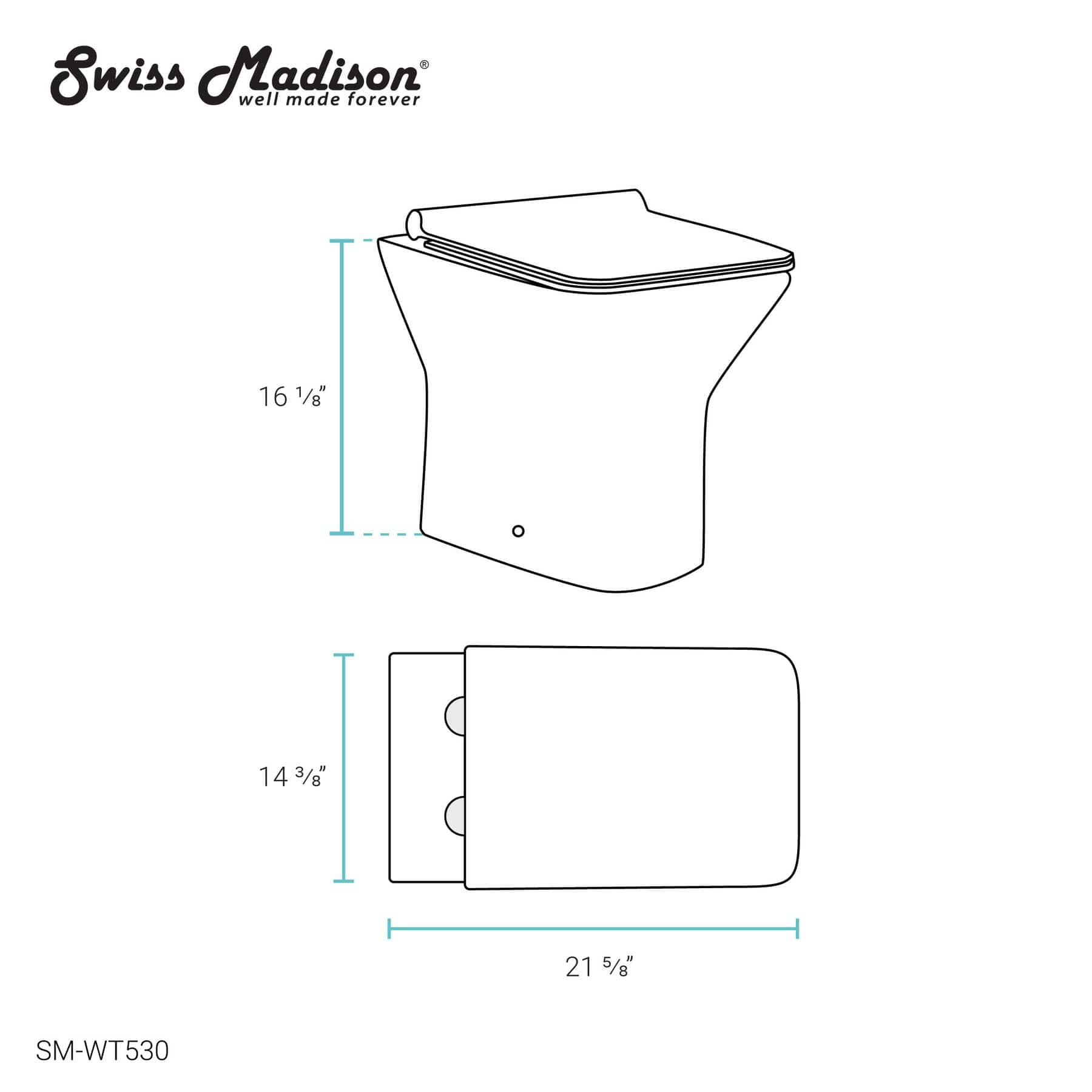 Swiss Madison Carré Back-To-Wall Elongated Toilet Bowl - SM-WT530 - Molaix723552143888ToiletsSM-WT530