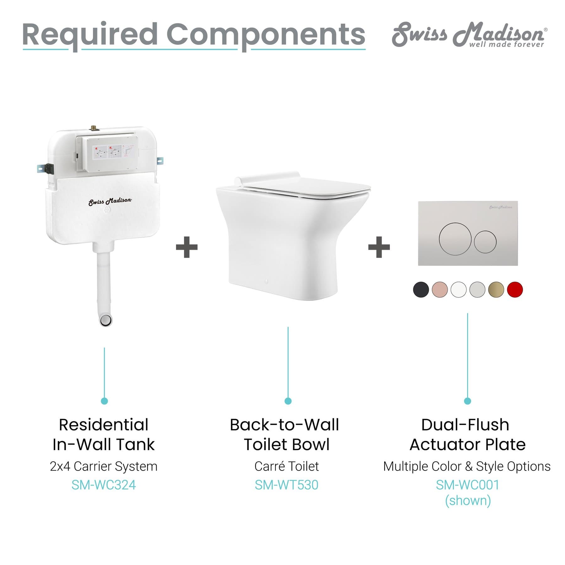 Swiss Madison Carré Back-To-Wall Elongated Toilet Bowl - SM-WT530 - Molaix723552143888ToiletsSM-WT530