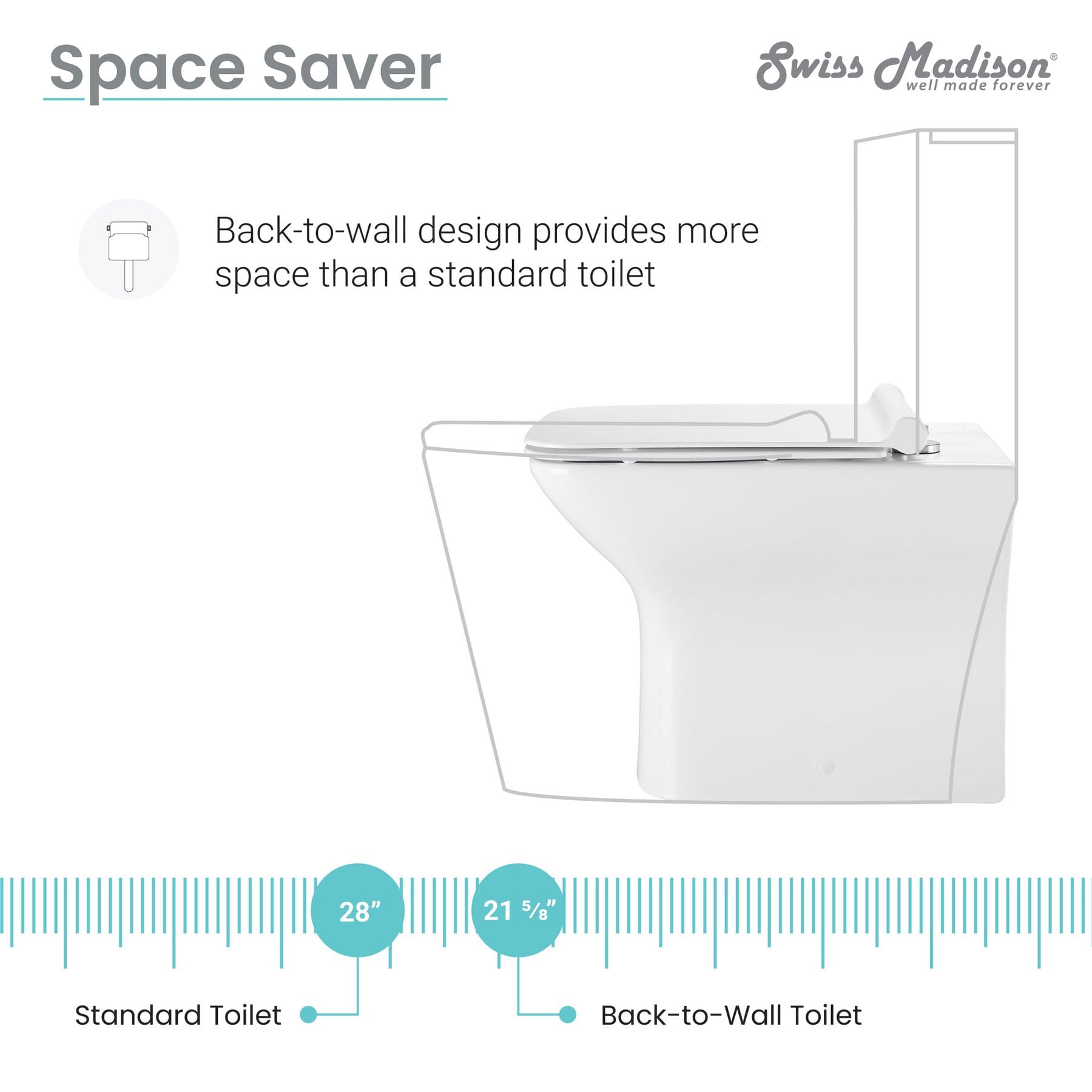 Swiss Madison Carré Back-To-Wall Elongated Toilet Bowl - SM-WT530 - Molaix723552143888ToiletsSM-WT530