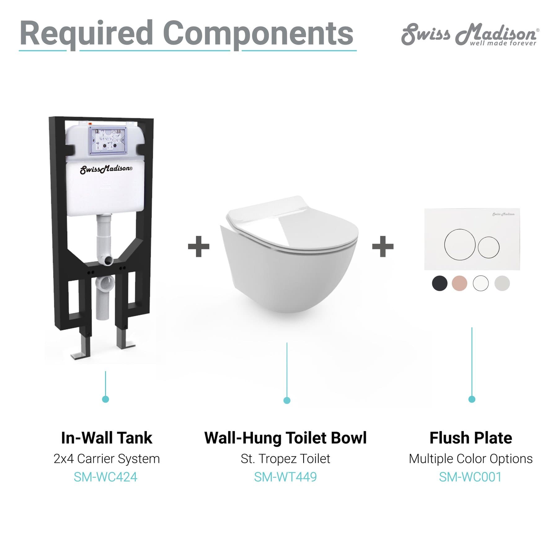 Swiss Madison Concealed In-Wall Toilet Tank Carrier System 2x4 - SM-WC424 - Molaix723552143895AccessoriesSM-WC424