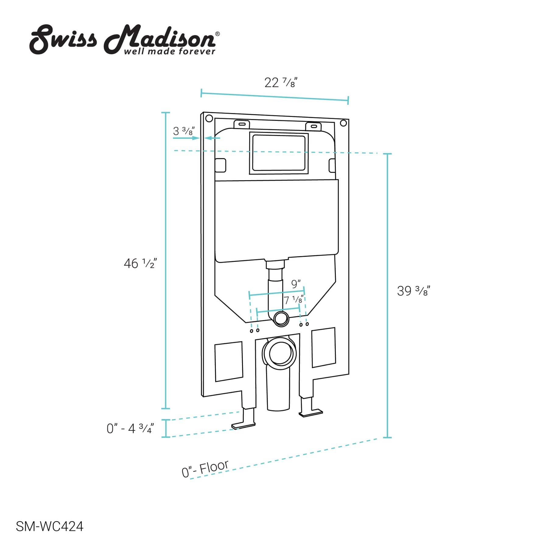 Swiss Madison Concealed In-Wall Toilet Tank Carrier System 2x4 - SM-WC424 - Molaix723552143895AccessoriesSM-WC424