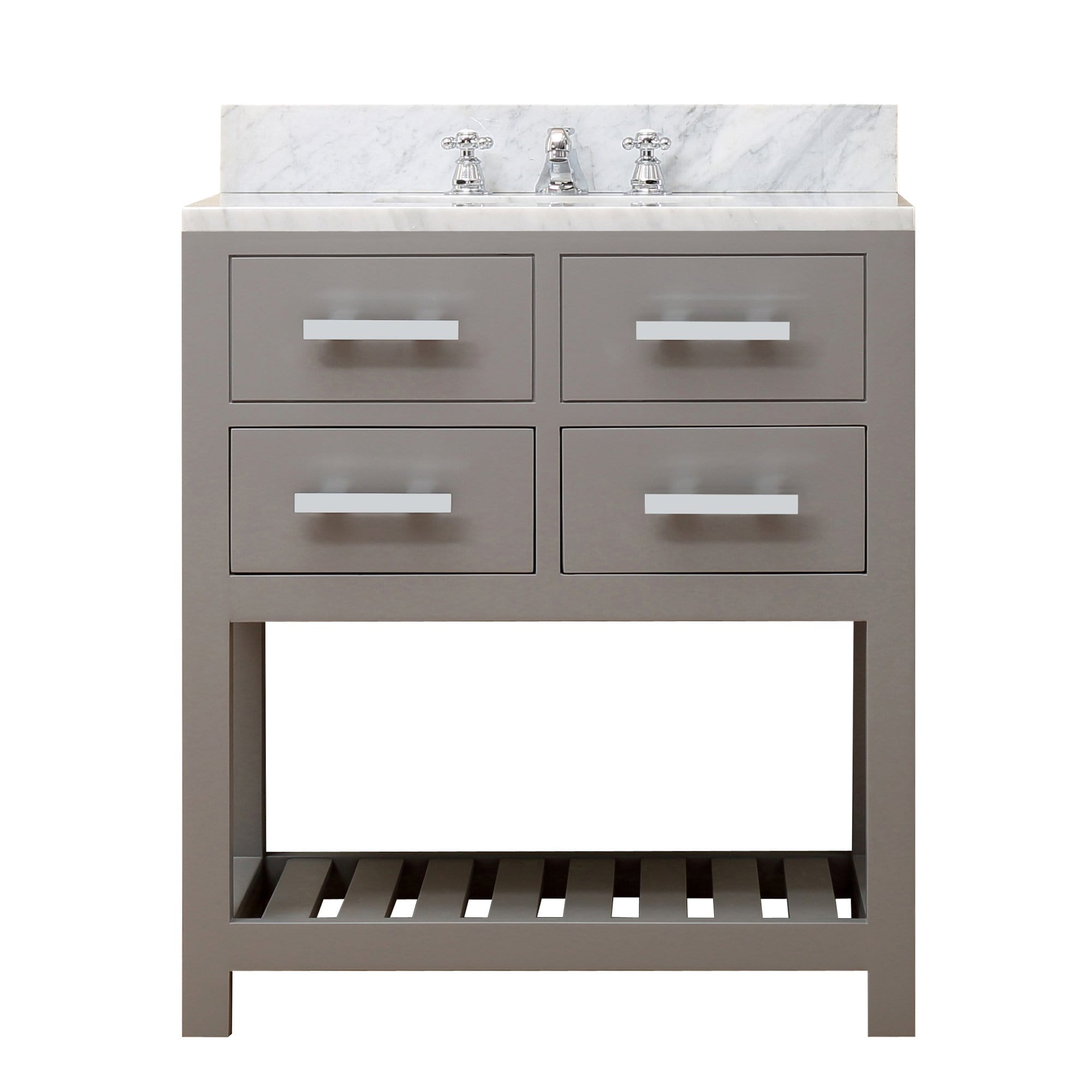 Water Creation 30 Inch Cashmere Grey Single Sink Bathroom Vanity With Faucet From The Madalyn Collection - Molaix700621683216Bathroom vanityMA30CW01CG-000BX0901