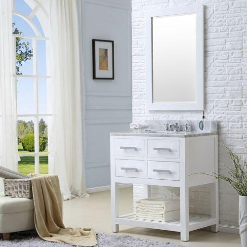 Water Creation 30 Inch Pure White Single Sink Bathroom Vanity From The Madalyn Collection - Molaix700621682479Bathroom vanityMA30CW01PW-000000000