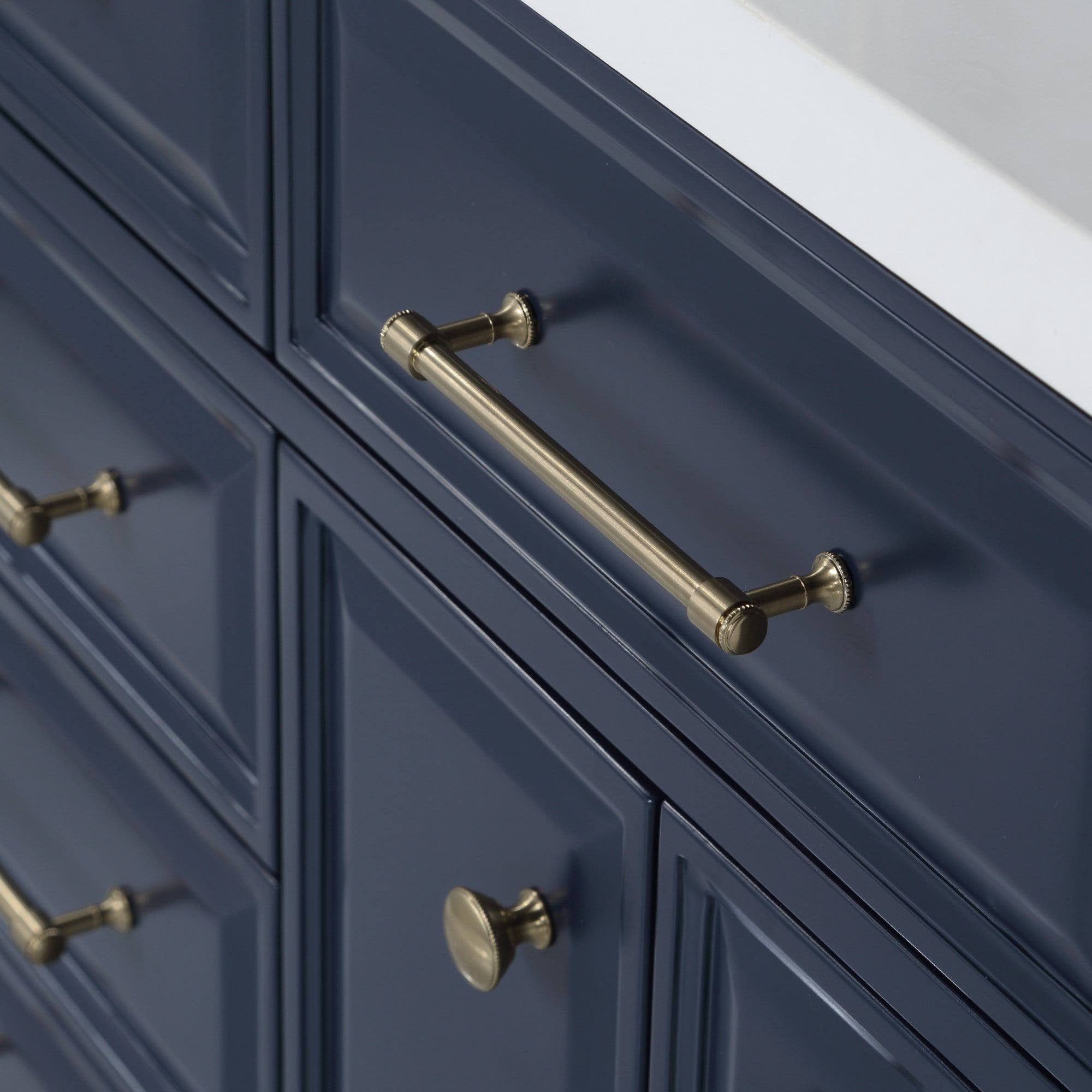 Water Creation Palace 60 In. Double Sink White Quartz Countertop Vanity in Monarch Blue - Molaix732030764972Bathroom vanityPA60QZ06MB-000000000
