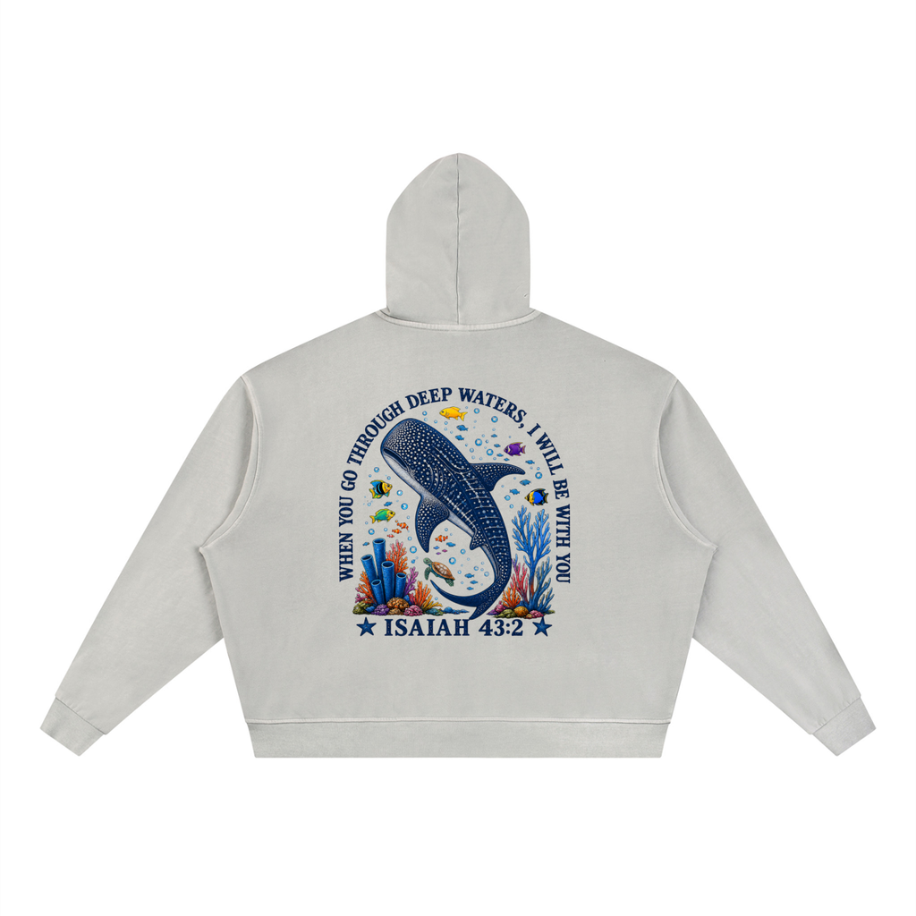 Unisex Vintage Wash Full Zip Boxy Hoodie