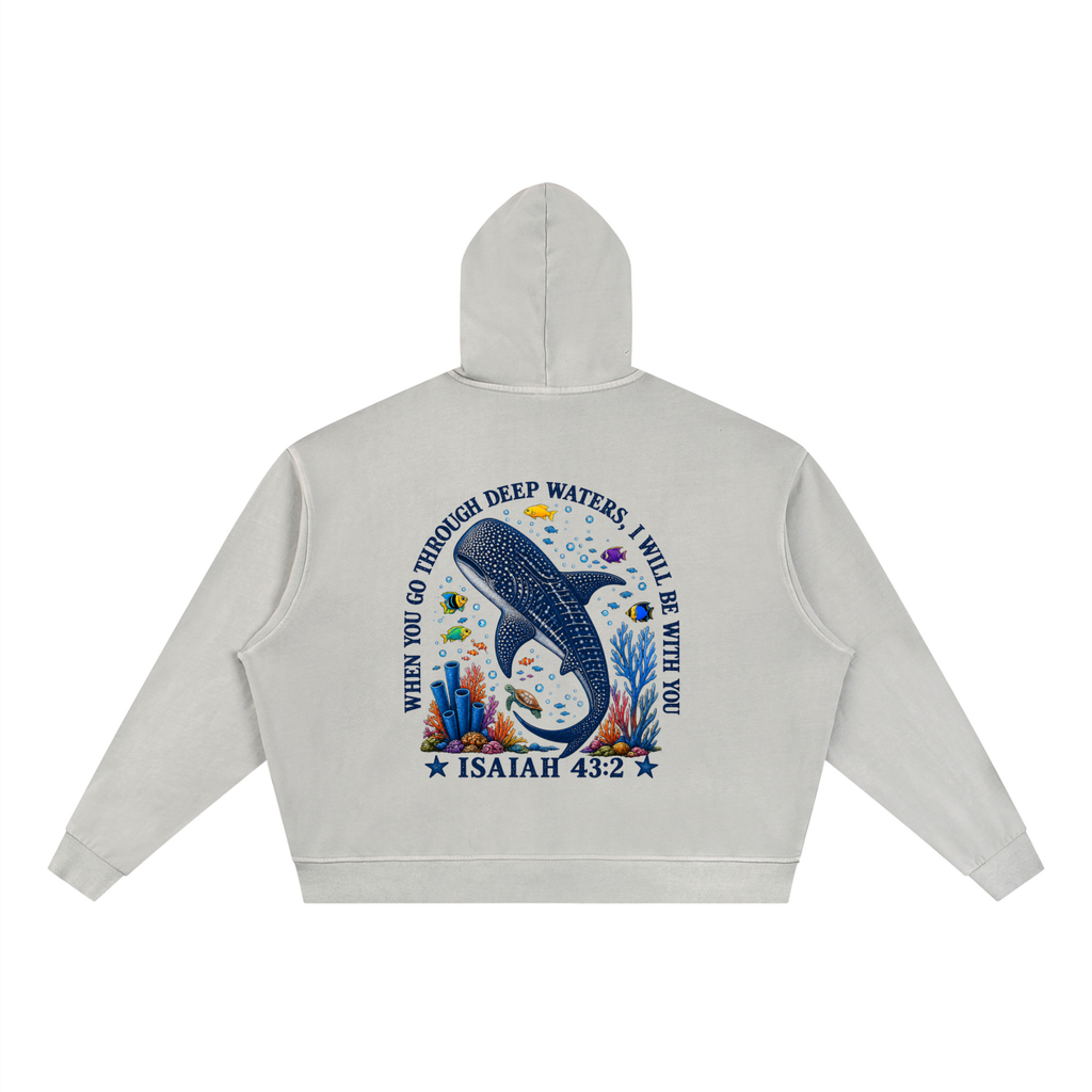 Unisex Vintage Wash Full Zip Boxy Hoodie