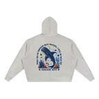 Unisex Vintage Wash Full Zip Boxy Hoodie