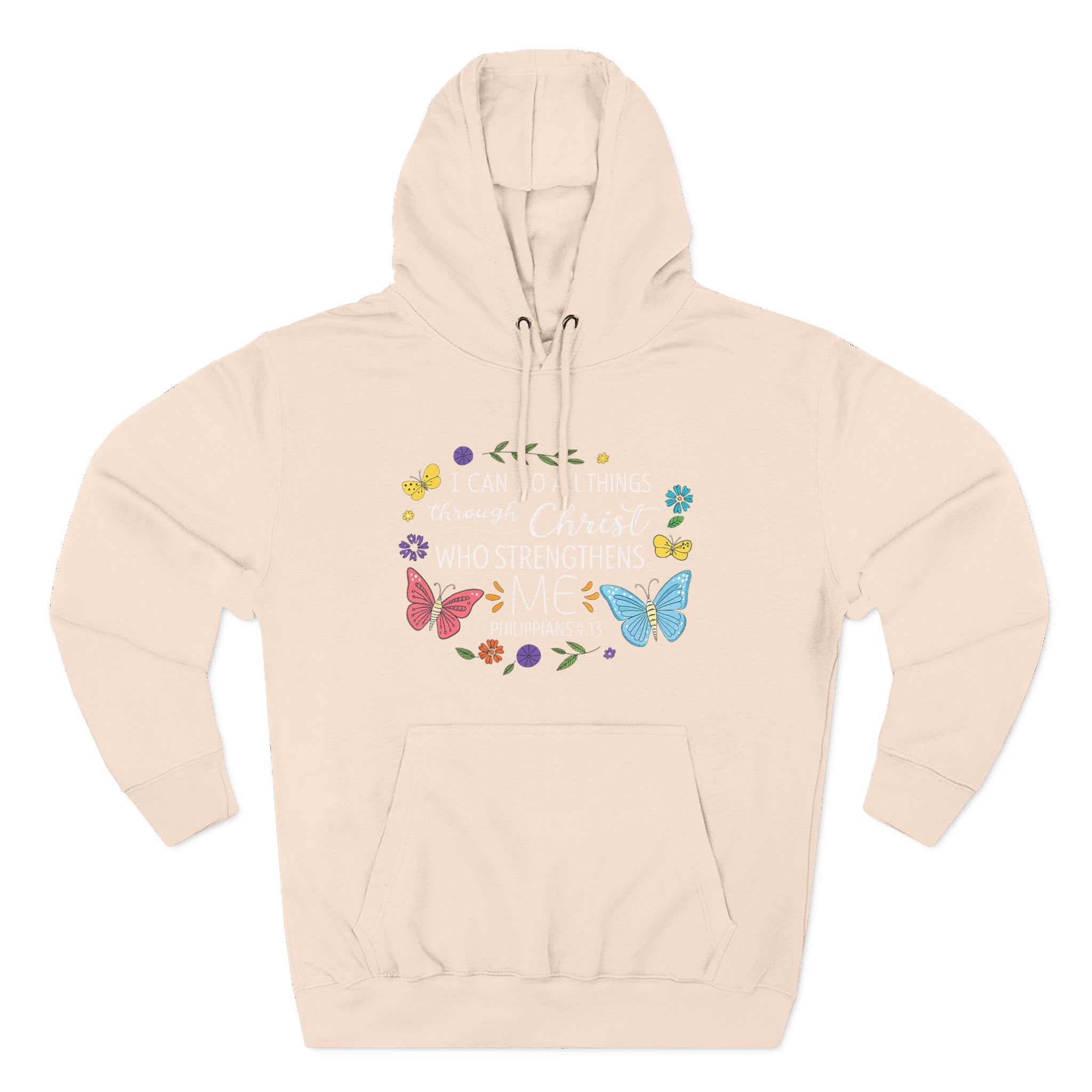 Christian Butterfly Hoodie – "I Can Do All Things Through Christ" Inspirational Pullover