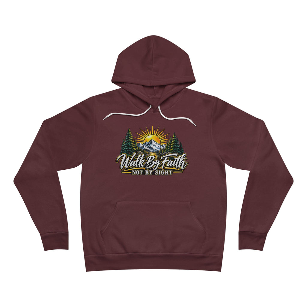 Hoodie — "Walk By Faith Not By Sight" Mountain Sunrise Christian Pullover