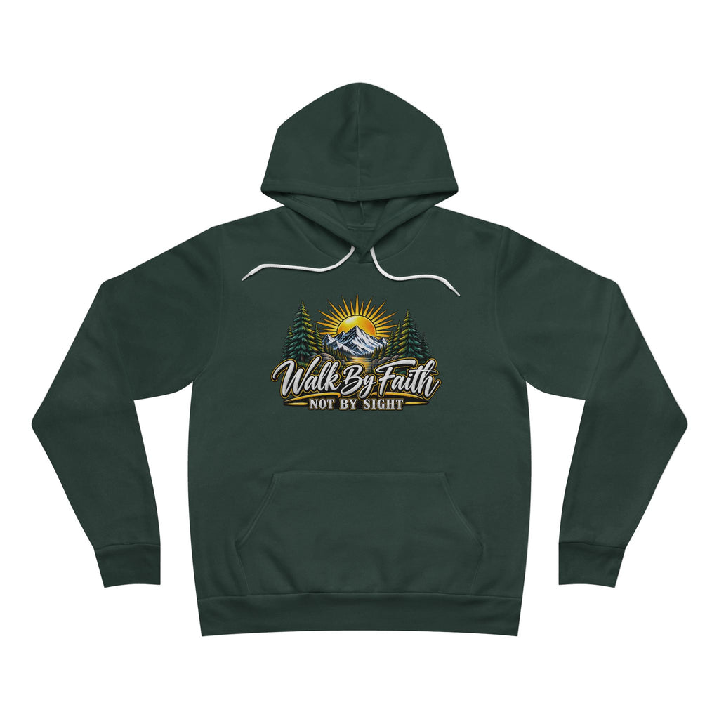 Hoodie — "Walk By Faith Not By Sight" Mountain Sunrise Christian Pullover