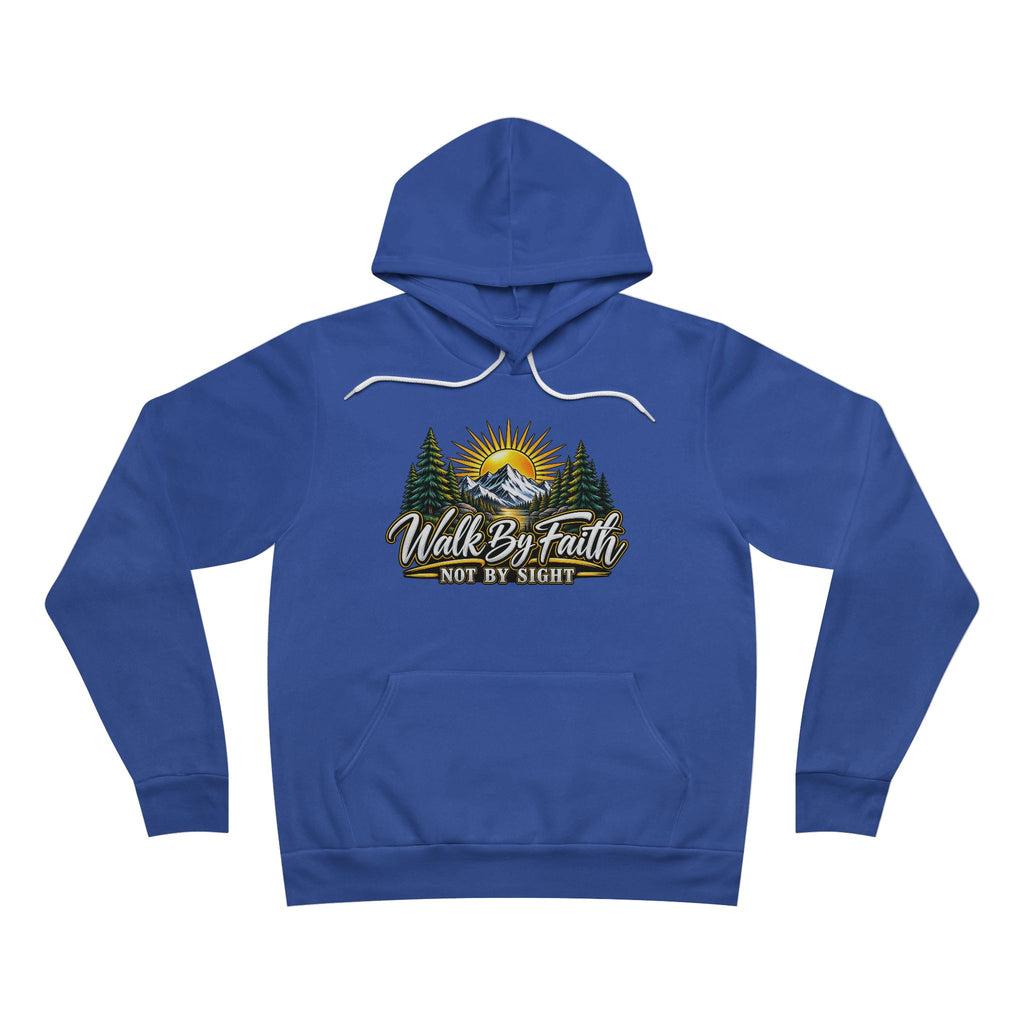 Hoodie — "Walk By Faith Not By Sight" Mountain Sunrise Christian Pullover