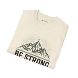 Be Strong and Courageous Joshua 1:9 Christian Mountain T-Shirt