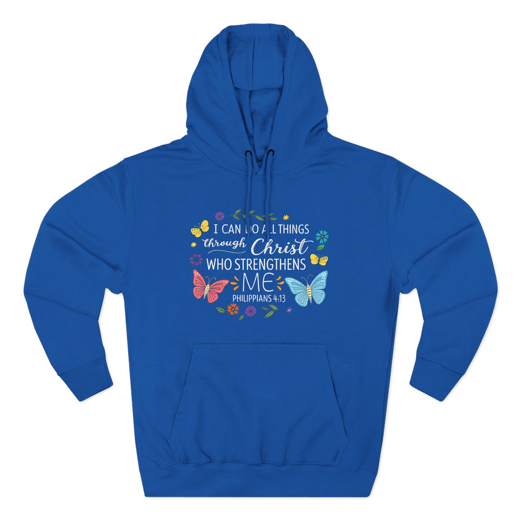 Christian Butterfly Hoodie – "I Can Do All Things Through Christ" Inspirational Pullover
