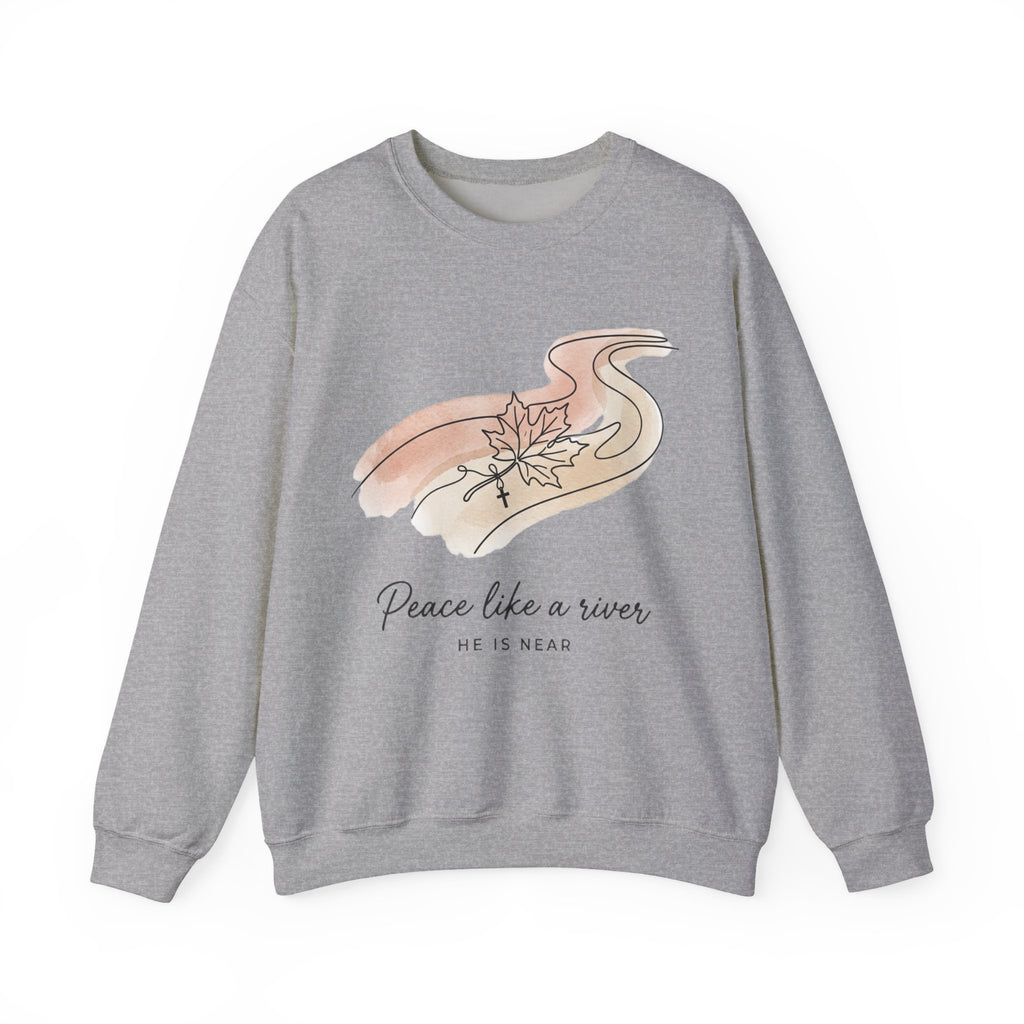 Peace Like a River Sweatshirt | Christian Autumn, Fall Leaves Scripture