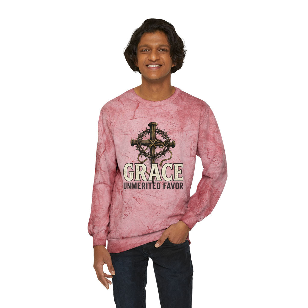 Grace "Unmerited Favor" Tie-Dye Crewneck Sweatshirt
