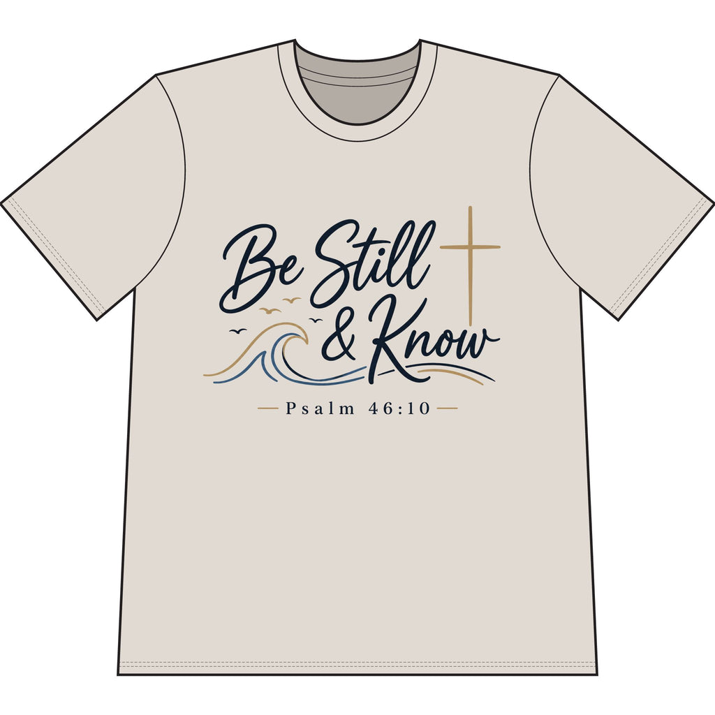Be Still & Know Heavyweight Christian T-Shirt — Psalm 46:10