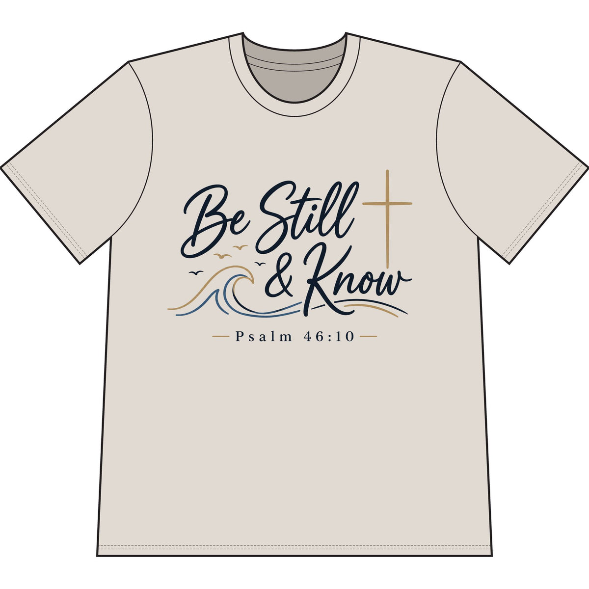 Be Still & Know Heavyweight Christian T-Shirt — Psalm 46:10