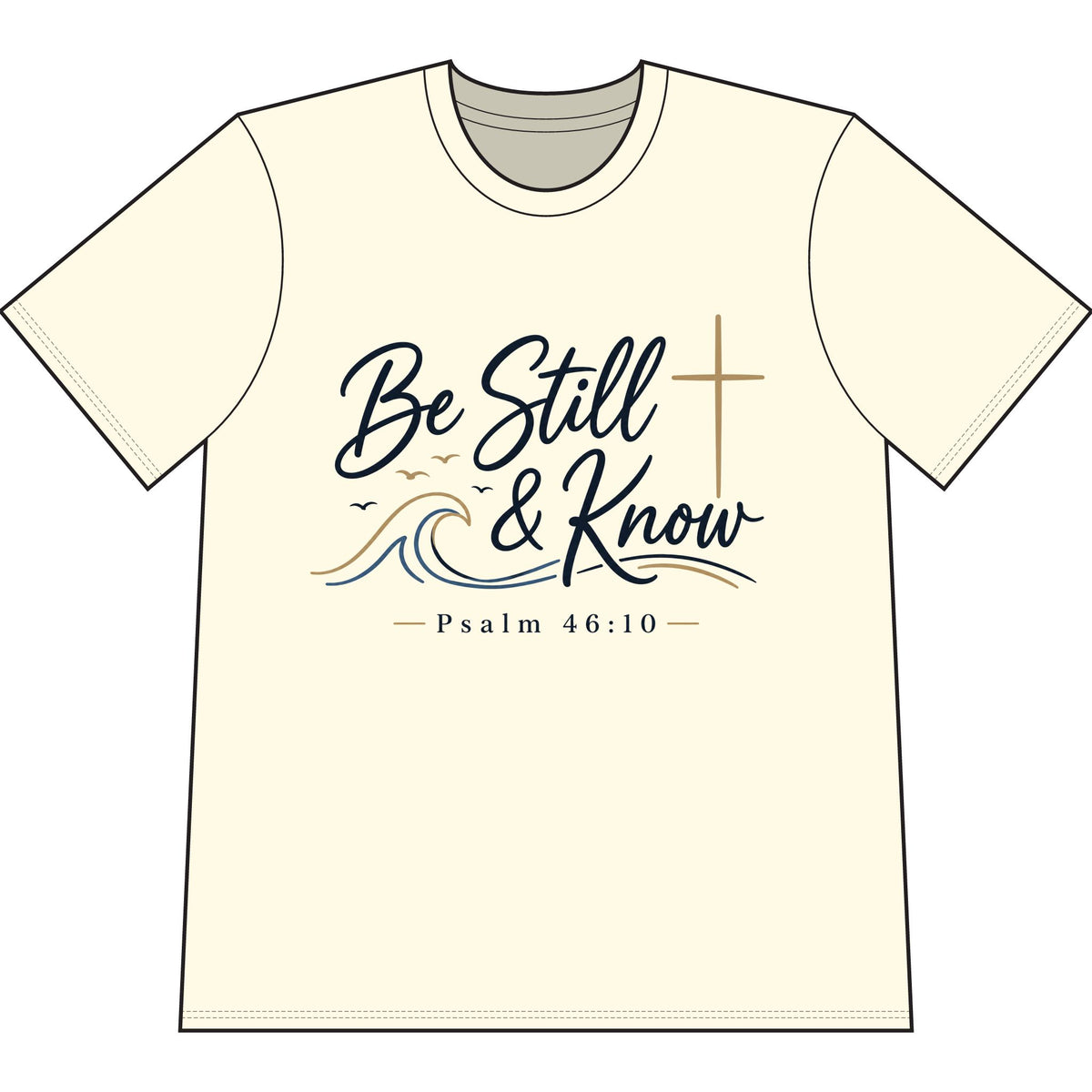 Be Still & Know Heavyweight Christian T-Shirt — Psalm 46:10