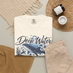 Deep Waters Whale T-Shirt — "Deep Waters I Will Be With You" Ocean Graphic Tee