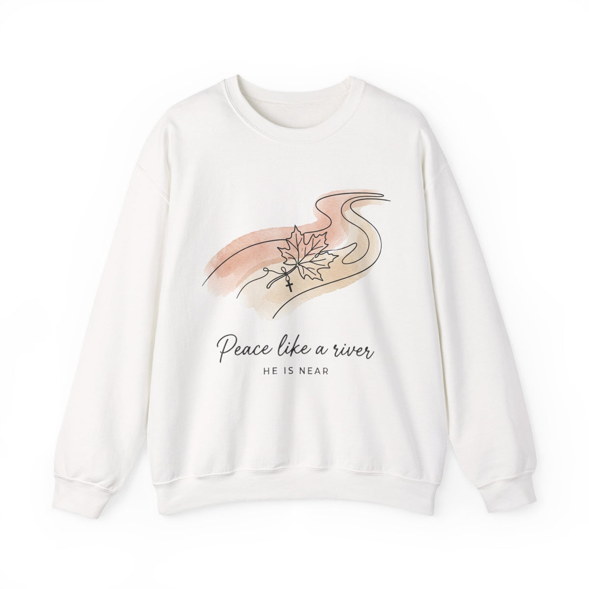 Peace Like a River Sweatshirt | Christian Autumn, Fall Leaves Scripture