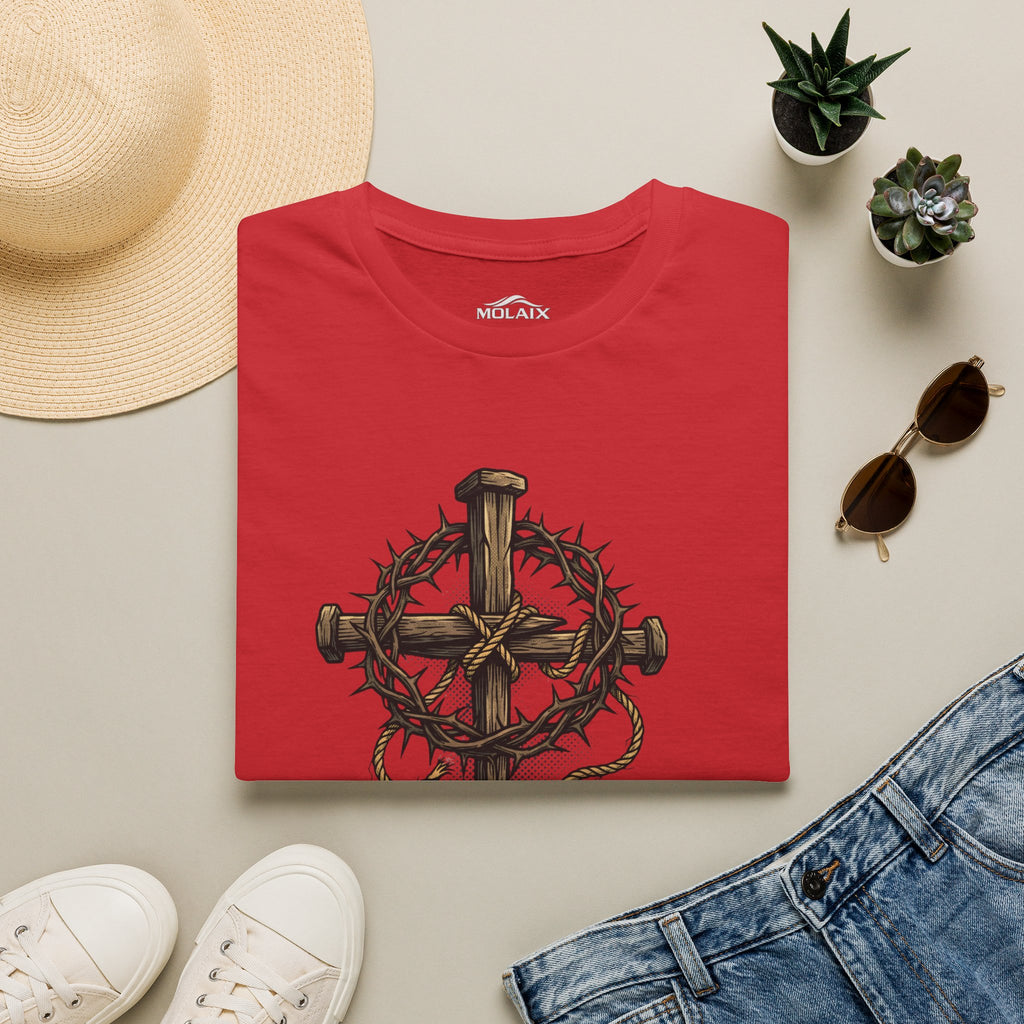 Grace Unmerited Favor T-Shirt — Christian Cross & Crown of Thorns Faith Tee