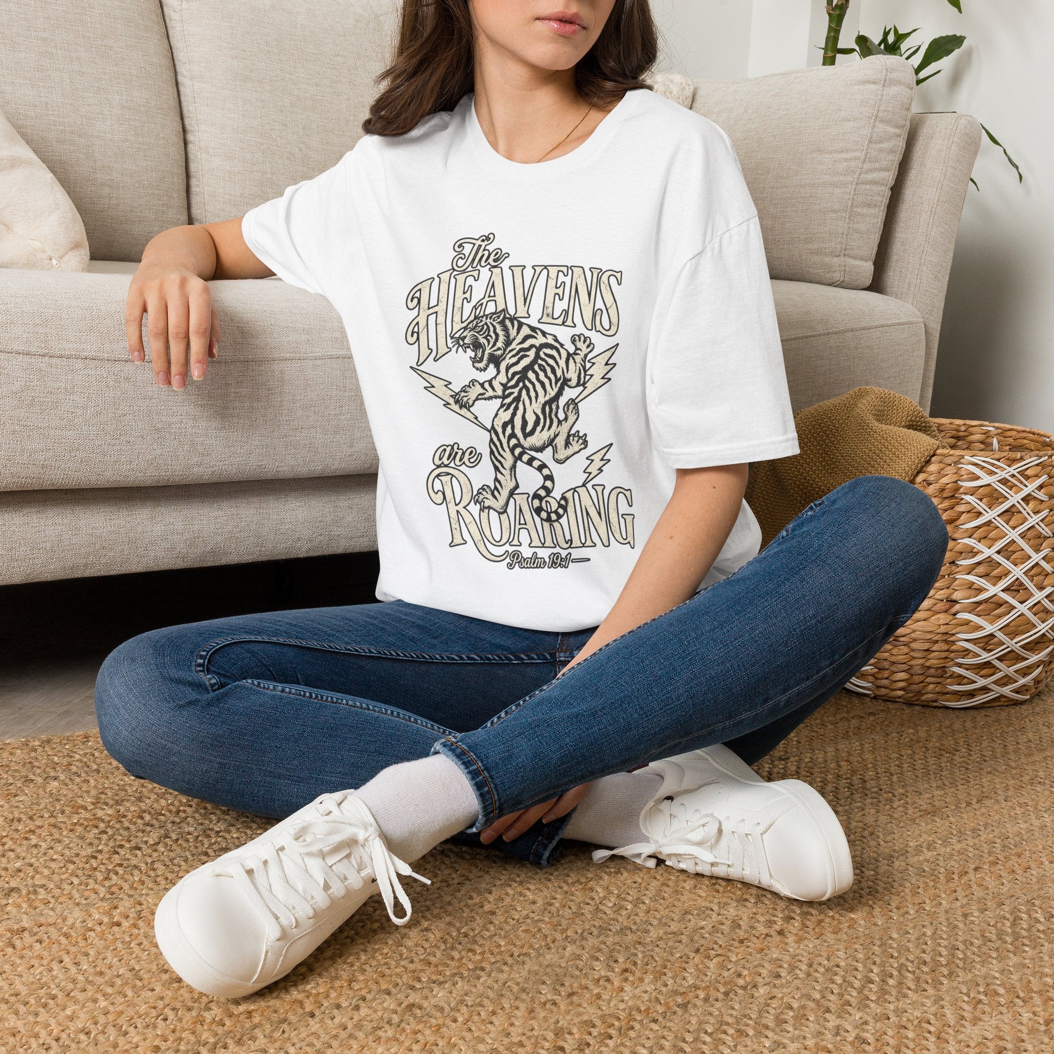 The Heavens Roaring Tiger T-Shirt — Vintage Lightning Rock Graphic Tee