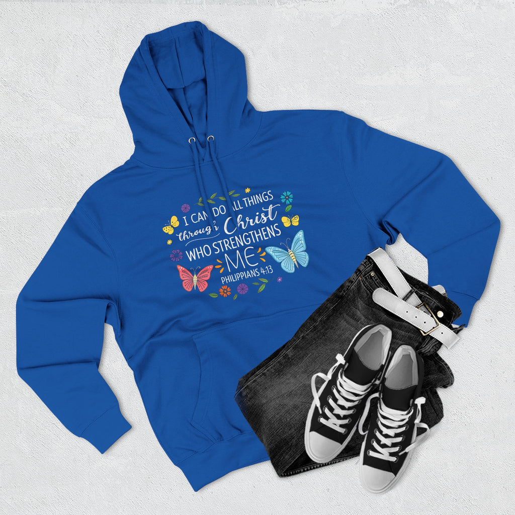 Christian Butterfly Hoodie – "I Can Do All Things Through Christ" Inspirational Pullover