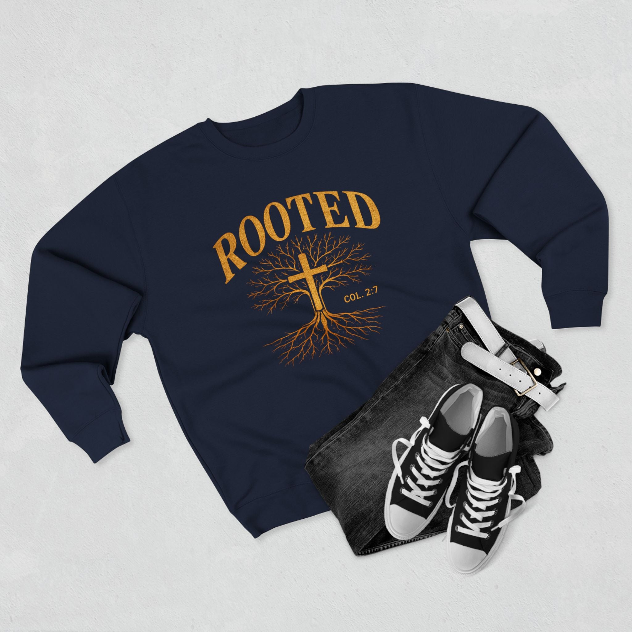 Rooted Cross Sweatshirt — Christian Faith Crewneck